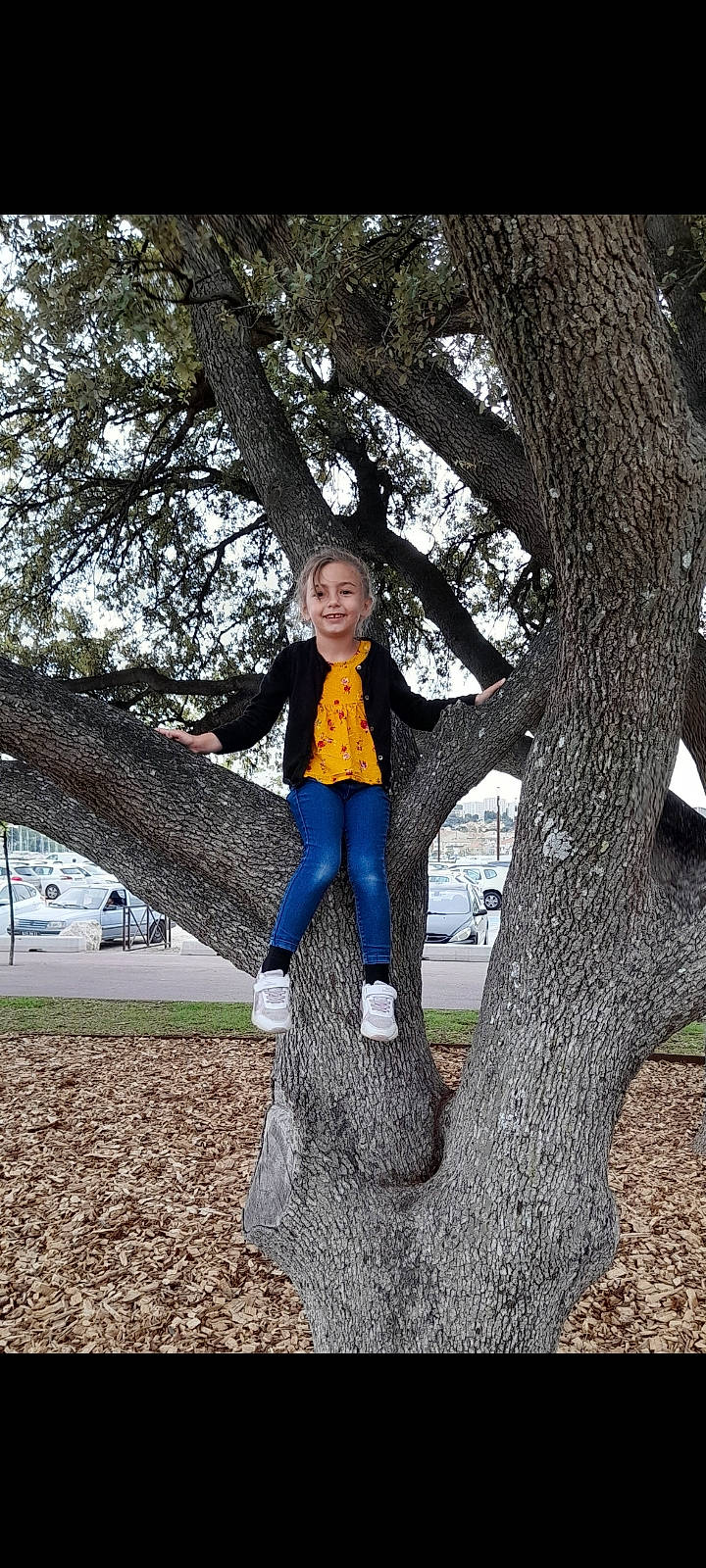 Sejdic participe au concours pour gagner de l'argent avec cette photo : branch, denim, electric_blue, fun, gesture, grass, happy, jacket, jeans, joy, leaf, leg, leisure, people_in_nature, person, plant, smile, standing, tree, trunk