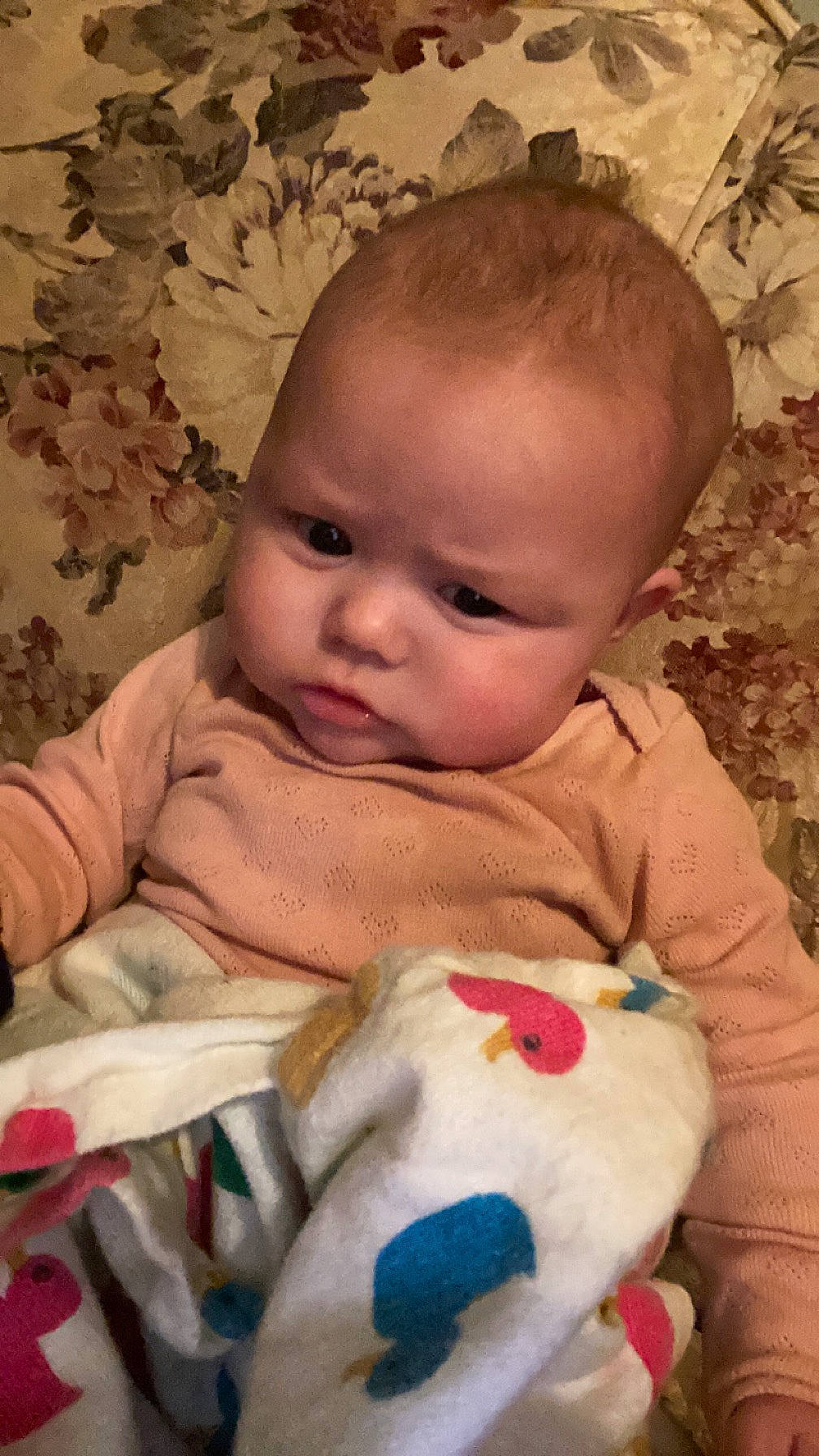 Adaleigh is registered to the contest to win money with this photo: arm, baby, baby_toddler_clothing, cheek, dress, eye, face, hand, head, human_body, iris, lip, mouth, nose, organ, person, pink, skin, sleeve, textile