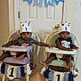 Kai'Ir And Kaidin is registered to the contest to win money with this photo: baby, birthday, high_chair, balloon, crown, tassel, banner, door, floor, celebration, party, child, infant, decor, indoor, foot, clothing, person, smile, toddler
