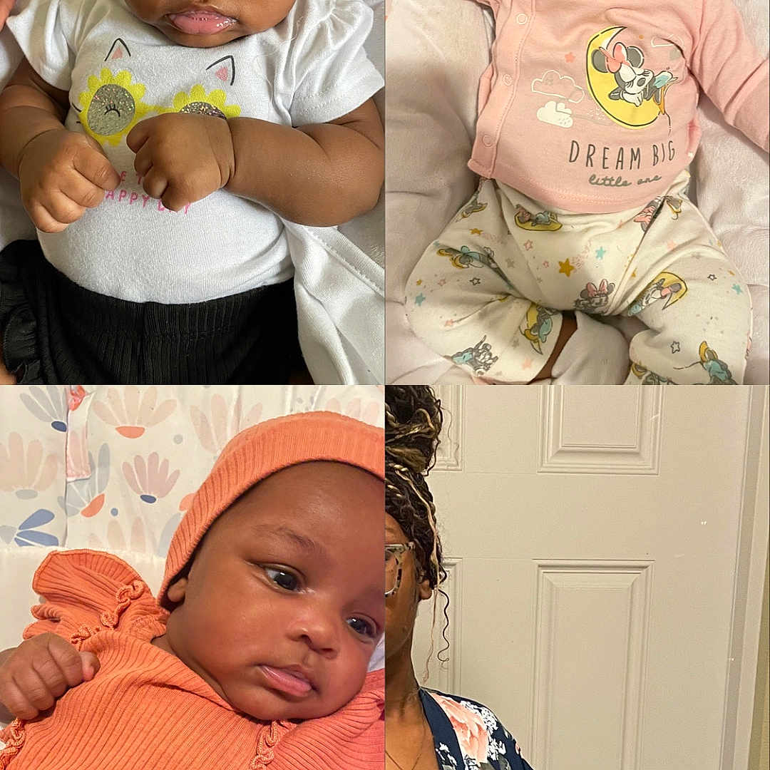 Sukaiyah is registered to the contest to win money with this photo: accessories, adult, art, baby, bonnet, cap, clothing, collage, face, female, glasses, hat, head, newborn, pants, person, photography, portrait, sleeping, woman