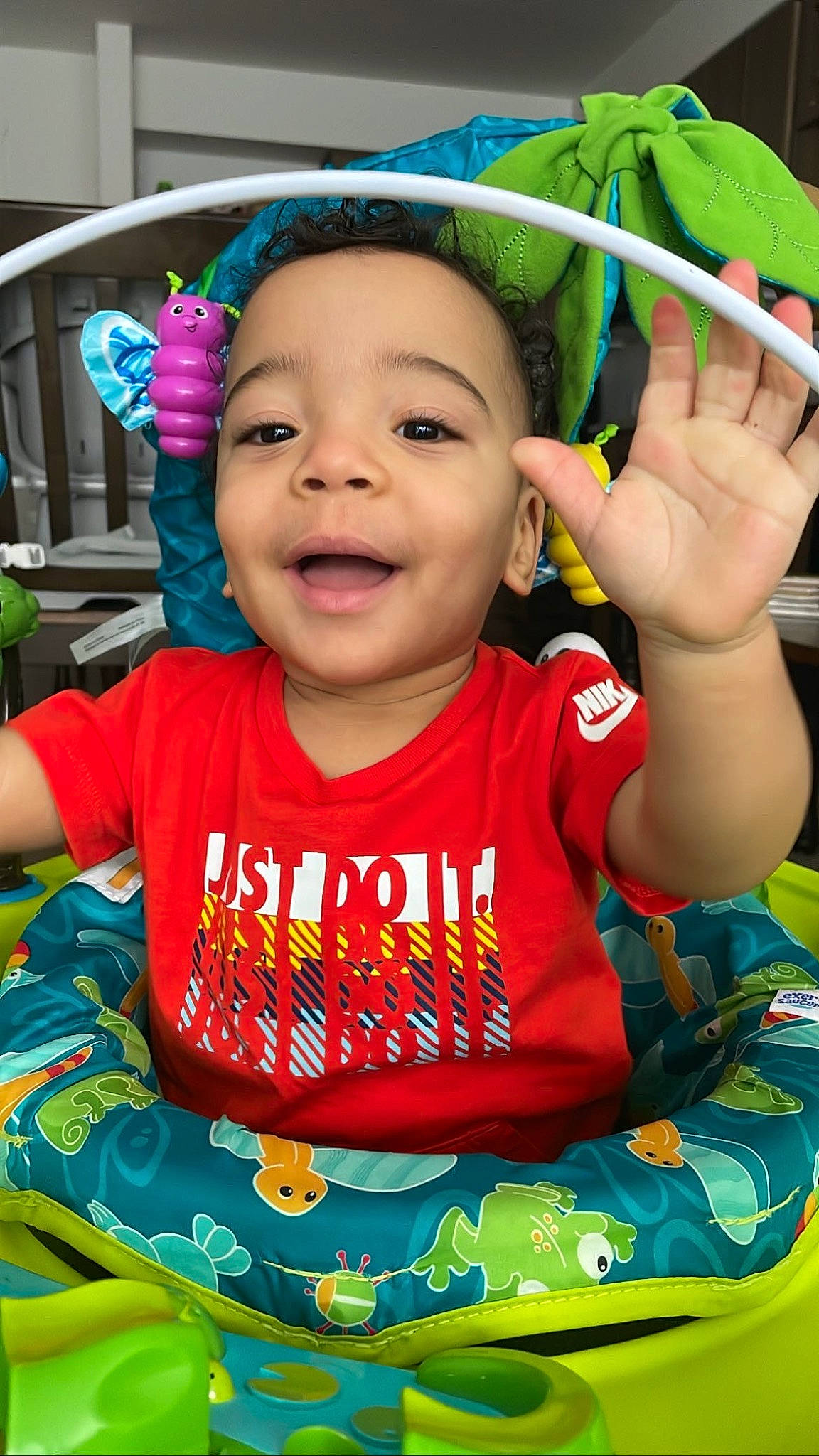 Enzo joined the competition — help win amazing prizes! baby, baby_toddler_clothing, chair, cheek, child, cool, face, fun, grass, green, happy, head, iris, leisure, person, skin, sleeve, smile, summer, t_shirt