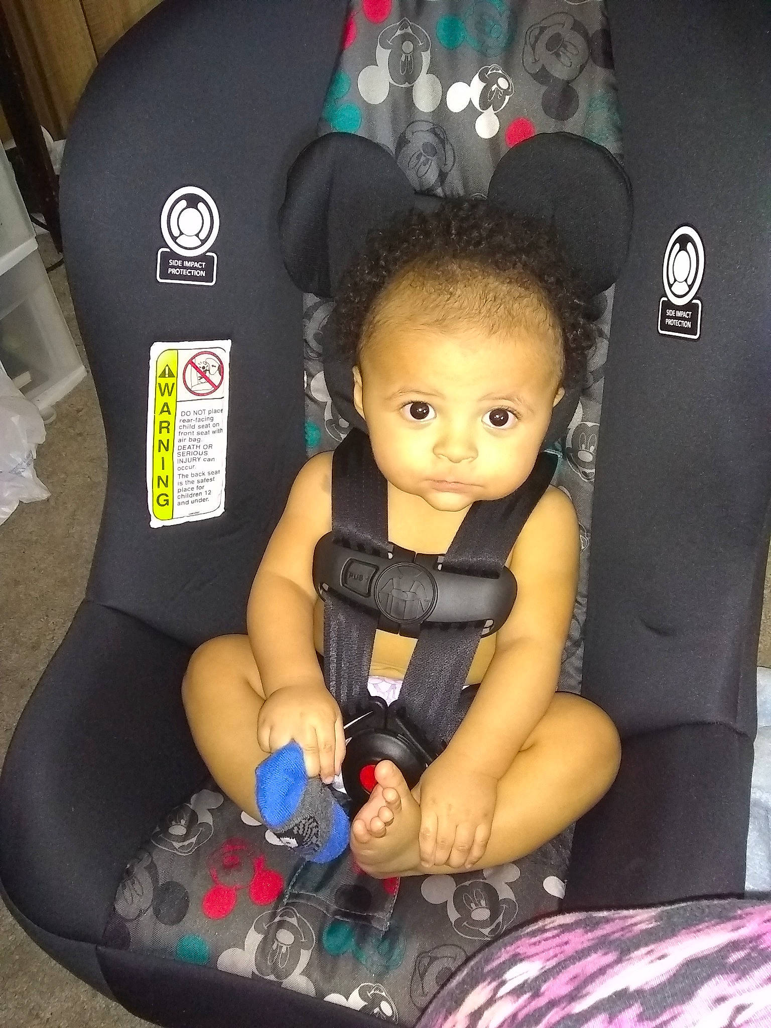 Kodie is registered to the contest to win money with this photo: car_seat, child, girl, person, product, toddler