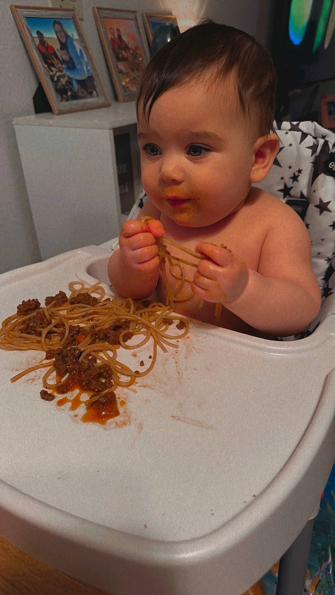 Emersyn joined the competition — help win amazing prizes! baby, bathing, chair, child, comfort_food, cuisine, dish, eating, eyelash, food, food_craving, fork, ingredient, person, picture_frame, plate, recipe, seafood, table, tableware