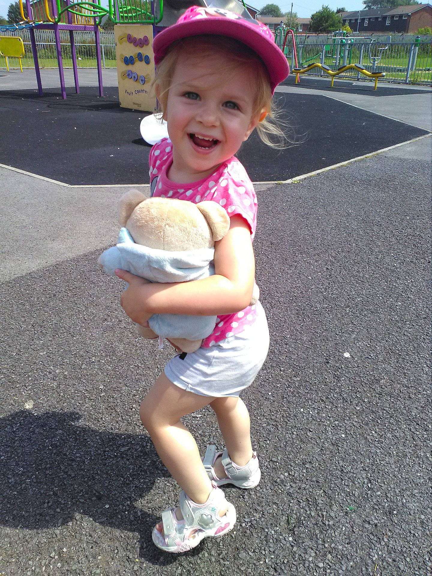 Kelly joined the competition — help win amazing prizes! child, cool, day, fun, girl, headgear, infant, joy, leg, person, pink, play, product, public_space, recreation, shoe, smile, snapshot, summer, toddler