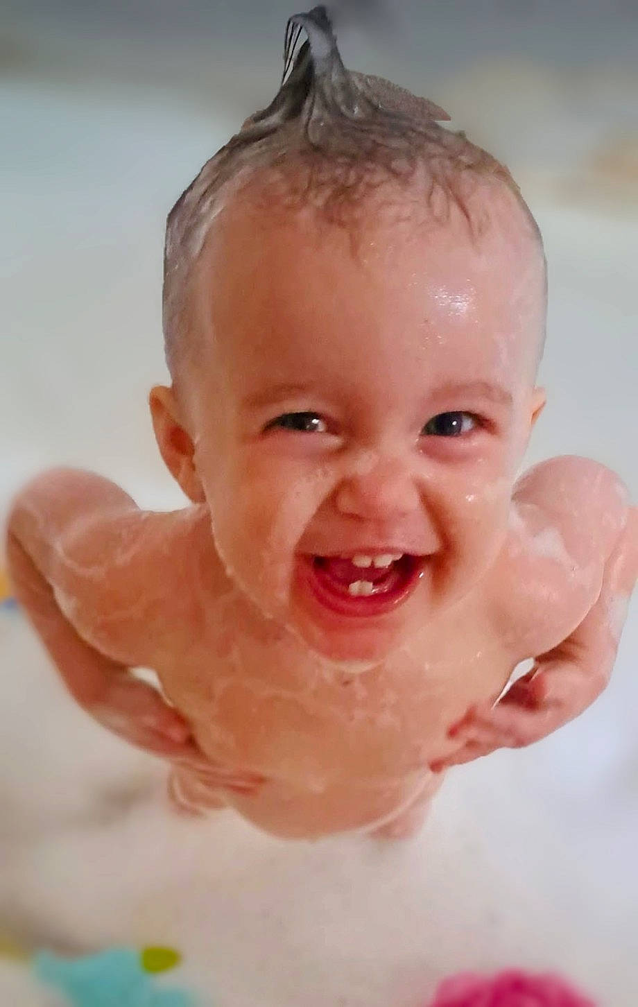 Journey joined the competition — help win amazing prizes! baby_bathing, cheek, chin, ear, eye, eyebrow, eyelash, face, fluid, hand, head, jaw, joy, lip, mouth, neck, nose, person, skin, smile