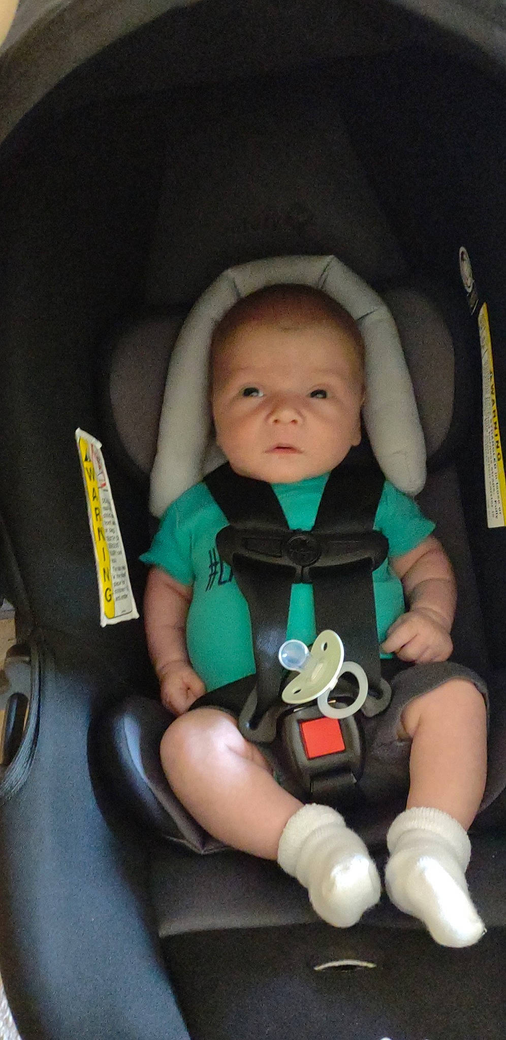 Dalton joined the competition — help win amazing prizes! arm, auto_part, baby, baby_carriage, baby_in_car_seat, baby_products, baby_safety, baby_toddler_clothing, car_seat, chair, cheek, comfort, eye, fun, human_body, lap, leg, person, seat_belt, skin