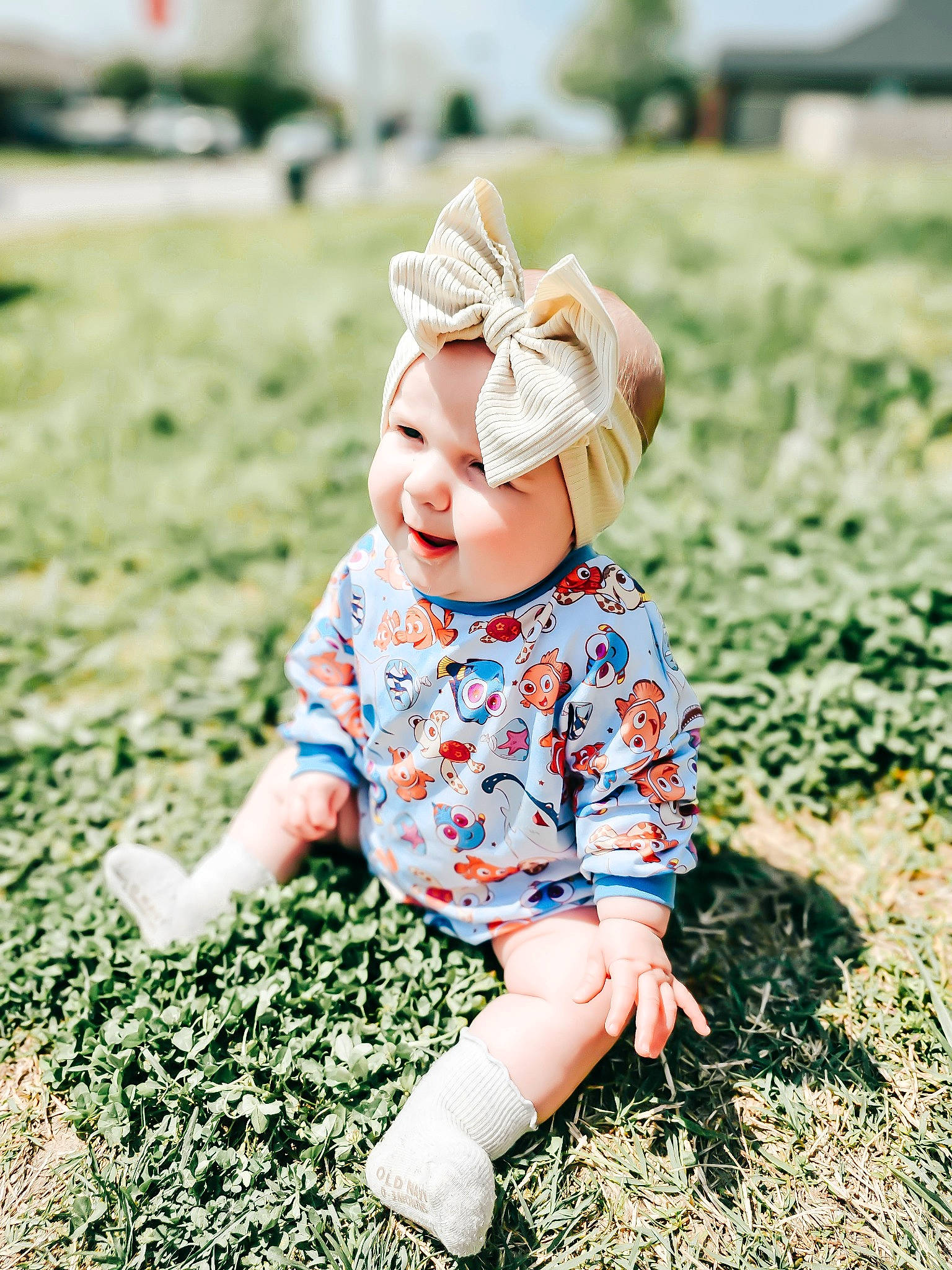 Serenity joined the competition — help win amazing prizes! baby, baby_toddler_clothing, child, flash_photography, fun, grass, grassland, happy, hat, headgear, headwear, pattern, people_in_nature, person, plant, play, sitting, sleeve, smile, soil
