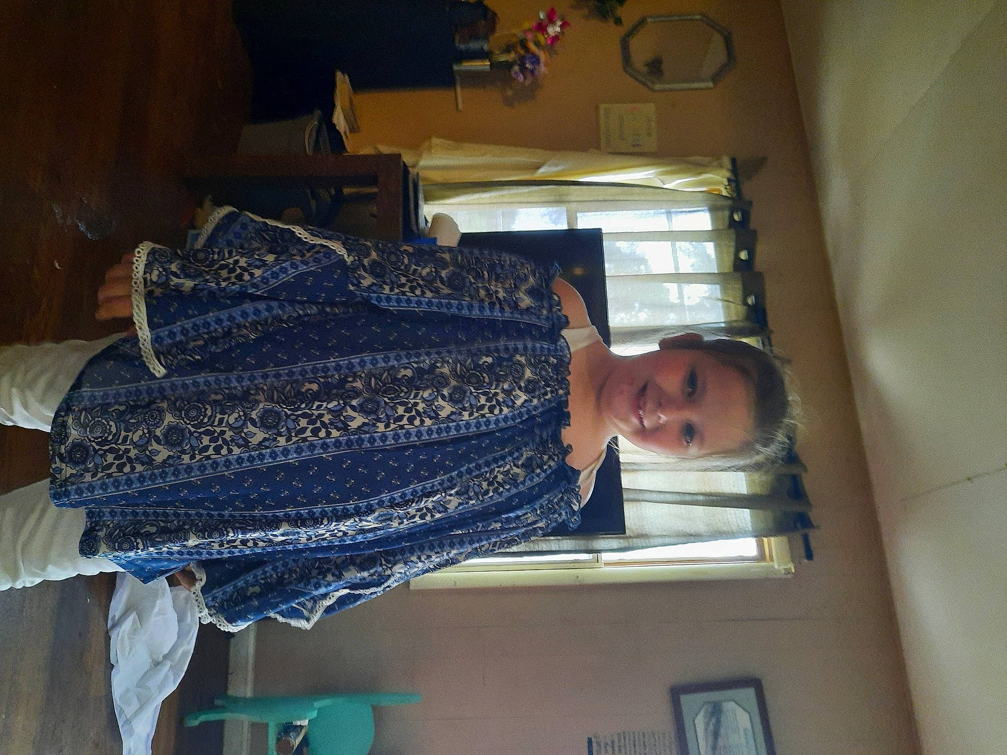 Alyssa joined the competition — help win amazing prizes! comfort, denim, electric_blue, joy, pattern, person, room, shawl, thread, waist, window, wood, wool, woolen, woven_fabric