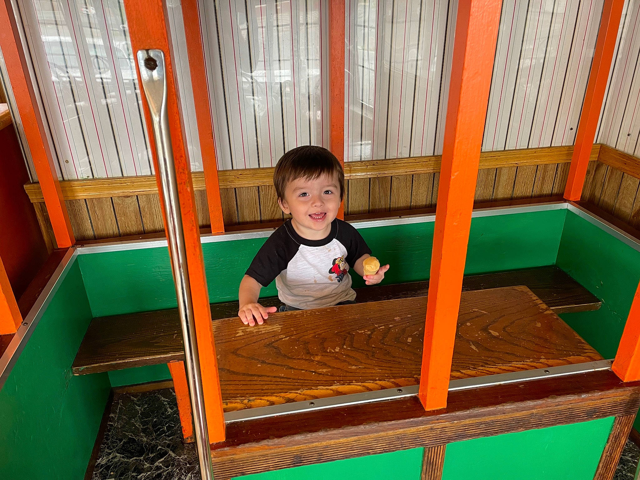 Amias joined the competition — help win amazing prizes! baby_toddler_clothing, child, clothing, flooring, fun, hardwood, joy, leisure, outdoor_play_equipment, person, play, playground, recreation, red, shorts, smile, standing, t_shirt, toddler, varnish