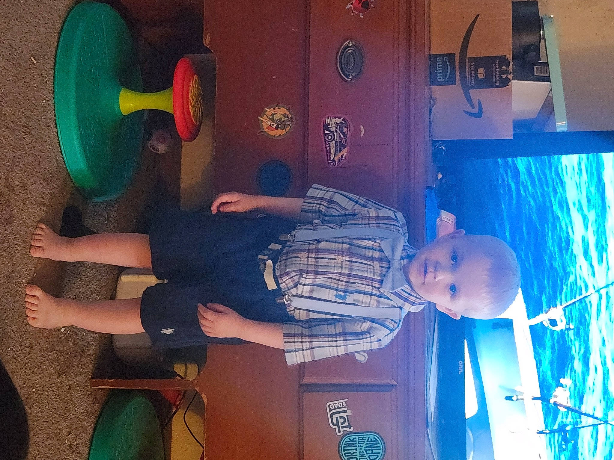 Colt joined the competition — help win amazing prizes! balance, blue, elbow, electric_blue, exercise, fun, hat, human_leg, knee, leisure, person, physical_fitness, room, snapshot, standing, t_shirt, thigh, tire, weightlifting, wheel