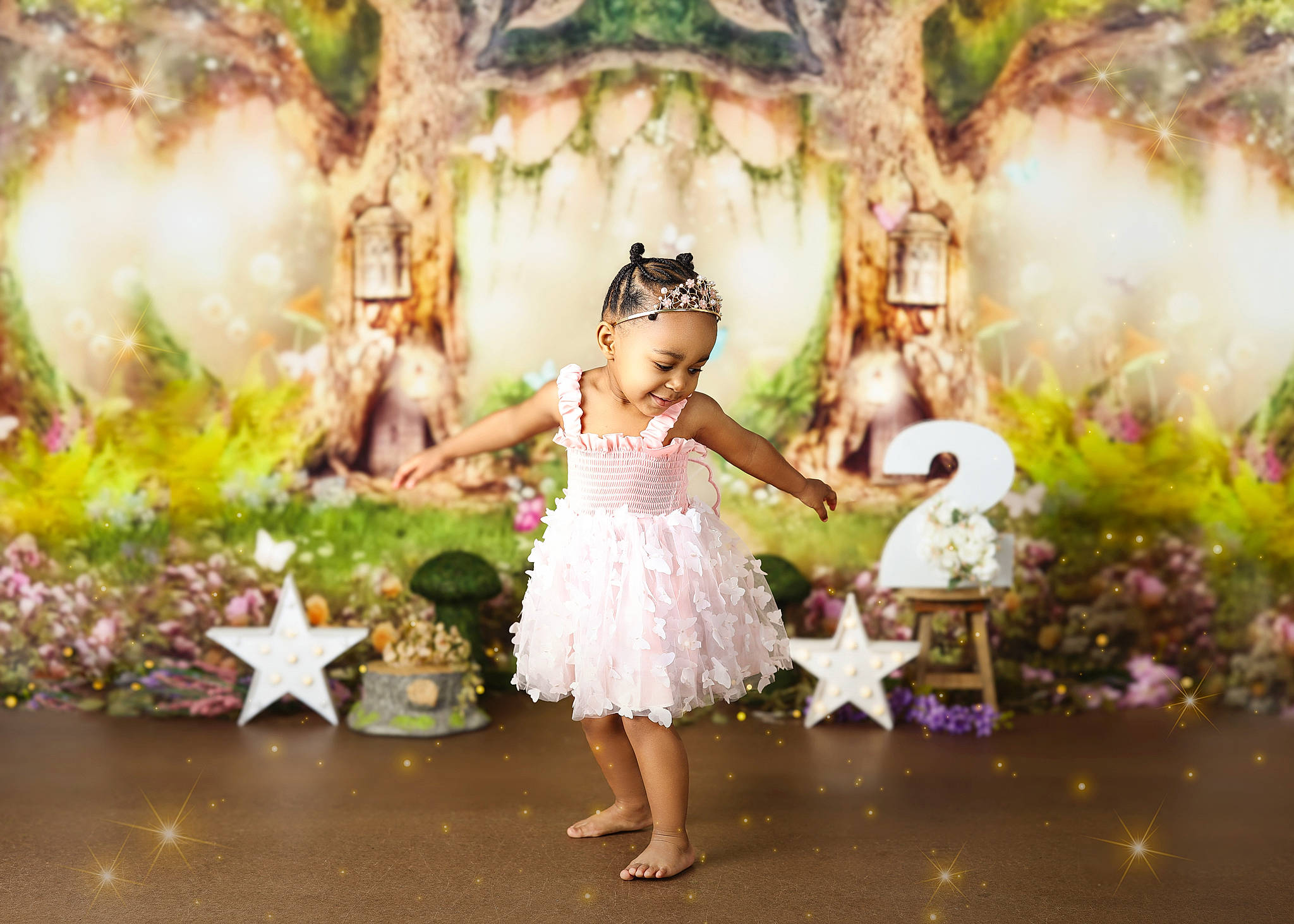 Callie is registered to the contest to win money with this photo: baby, blossom, child, dress, event, flash_photography, floral_design, fun, grass, happy, headpiece, leaf, leisure, people_in_nature, person, petal, pink, plant, sunlight, toddler