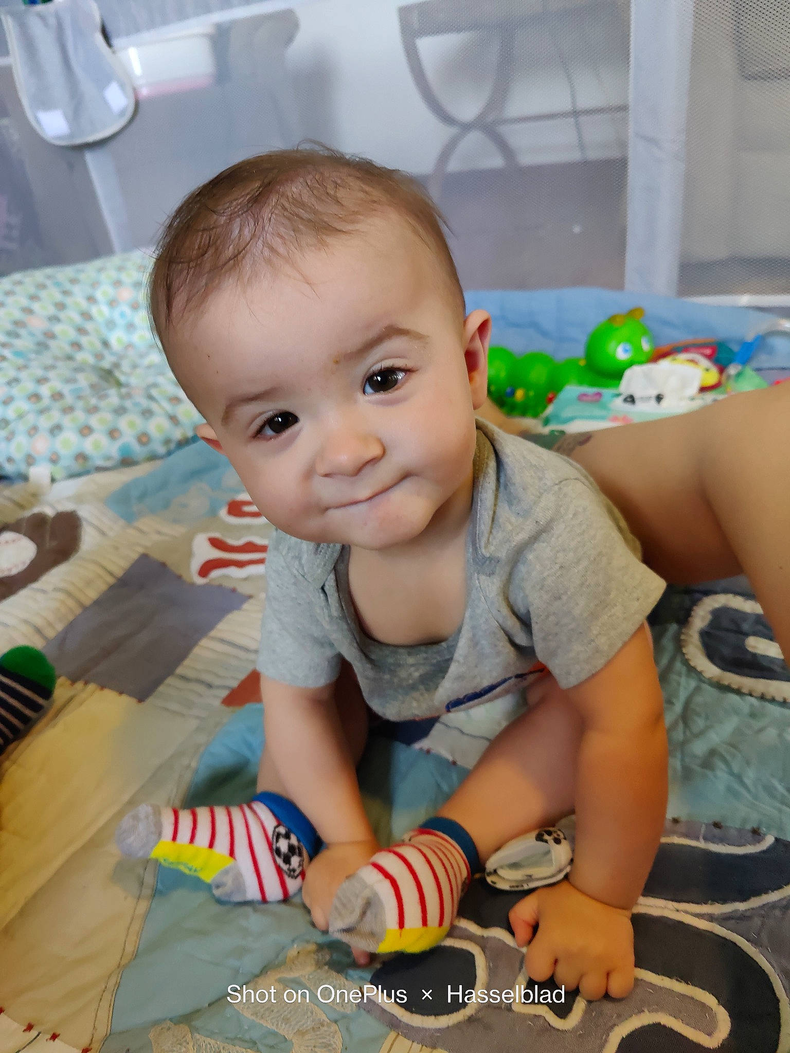 Nathaniel And Tryston Twins joined the competition — help win amazing prizes! baby, baby_toddler_clothing, cheek, child, floor, flooring, fun, happy, hardwood, leisure, pattern, people, person, play, room, sitting, skin, smile, t_shirt, toddler