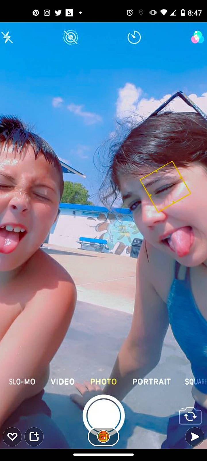 Lizzy is registered to the contest to win money with this photo: anger, blue, chin, cloud, eyebrow, eyewear, gesture, hairstyle, happy, head, jaw, lip, mouth, muscle, neck, nose, person, shoulder, skin, sky