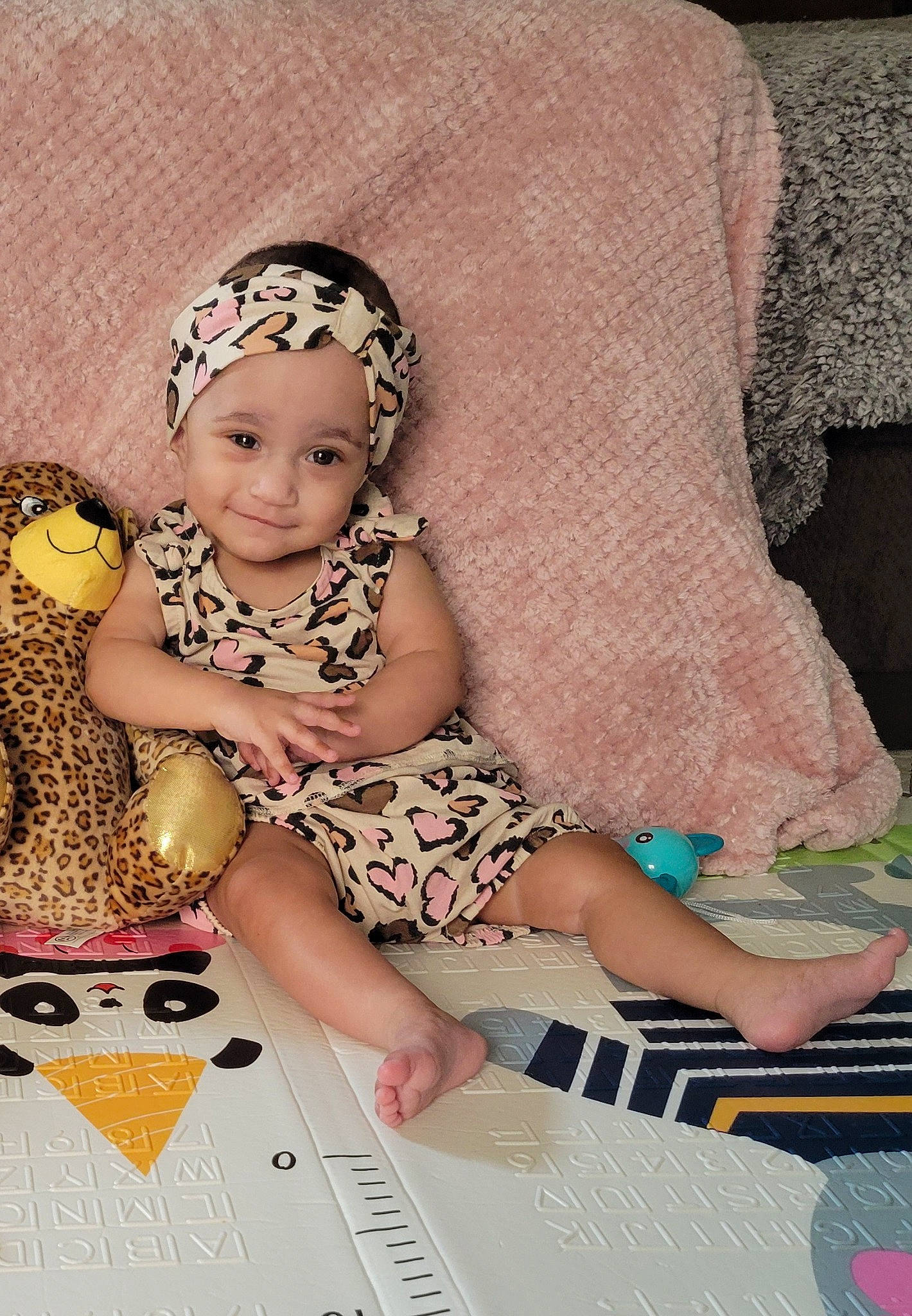 Kaiya joined the competition — help win amazing prizes! baby, baby_toddler_clothing, child, design, fashion_accessory, foot, fun, happy, headband, headpiece, headwear, jewellery, joy, nail, pattern, person, pink, play, portrait_photography, sitting