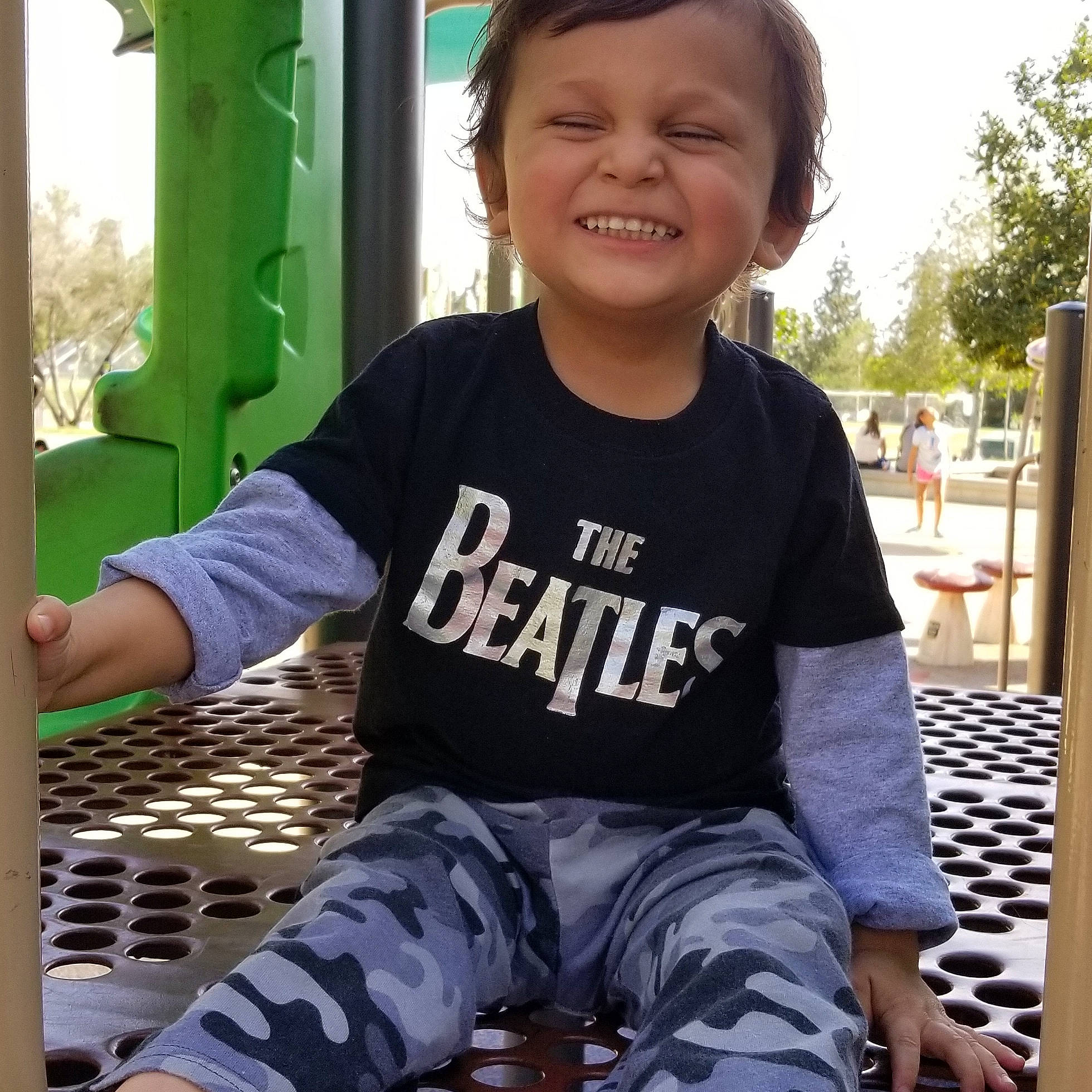 Alyas is registered to the contest to win money with this photo: baby_toddler_clothing, child, cool, facial_expression, happy, jeans, joy, laugh, person, play, sitting, sleeve, smile, t_shirt, toddler, top, vacation