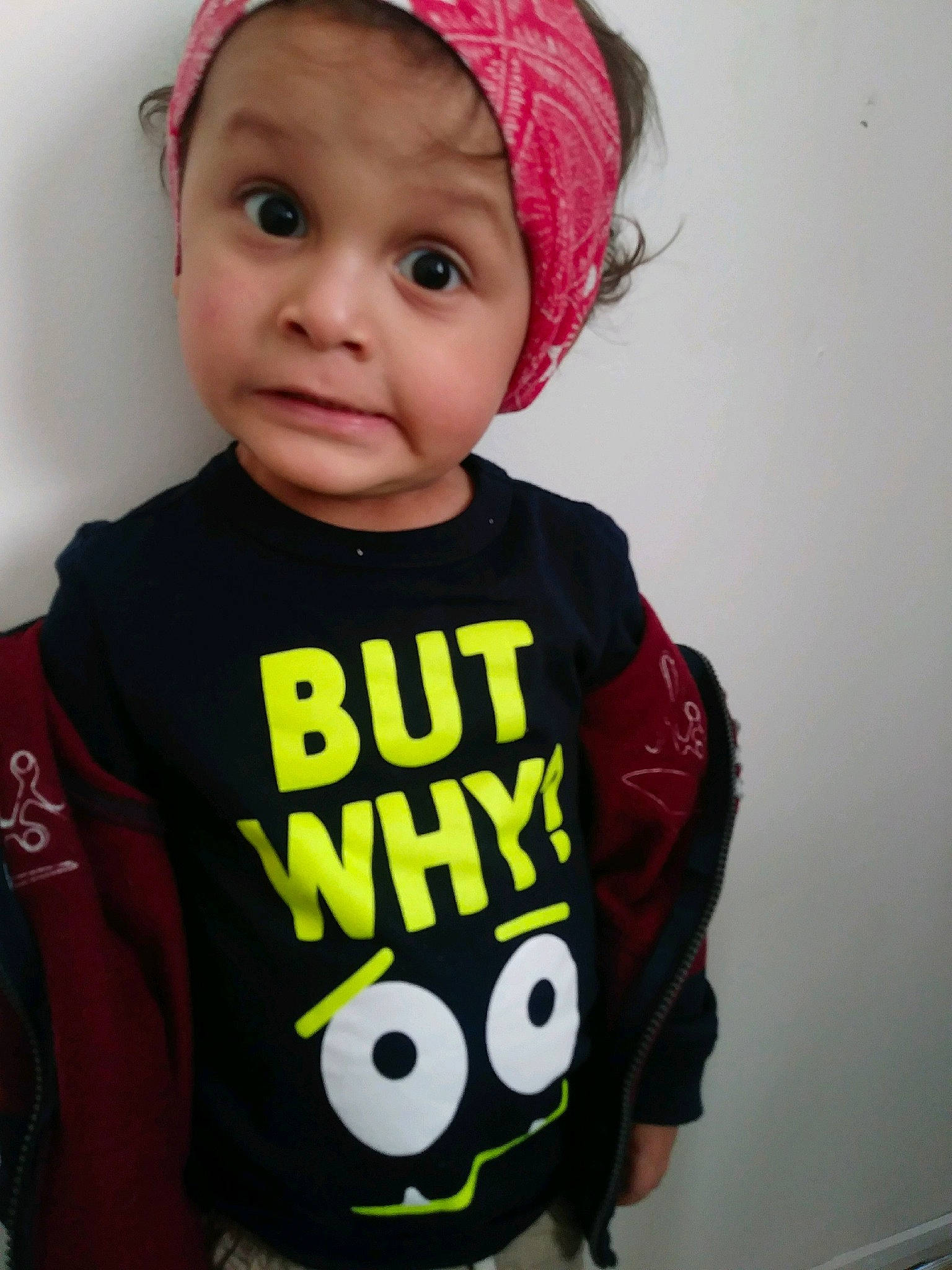 Alyas is registered to the contest to win money with this photo: baby, baby_toddler_clothing, beanie, cap, cheek, child, clothing, cool, head, headgear, knit_cap, outerwear, person, pink, product, sleeve, smile, t_shirt, toddler