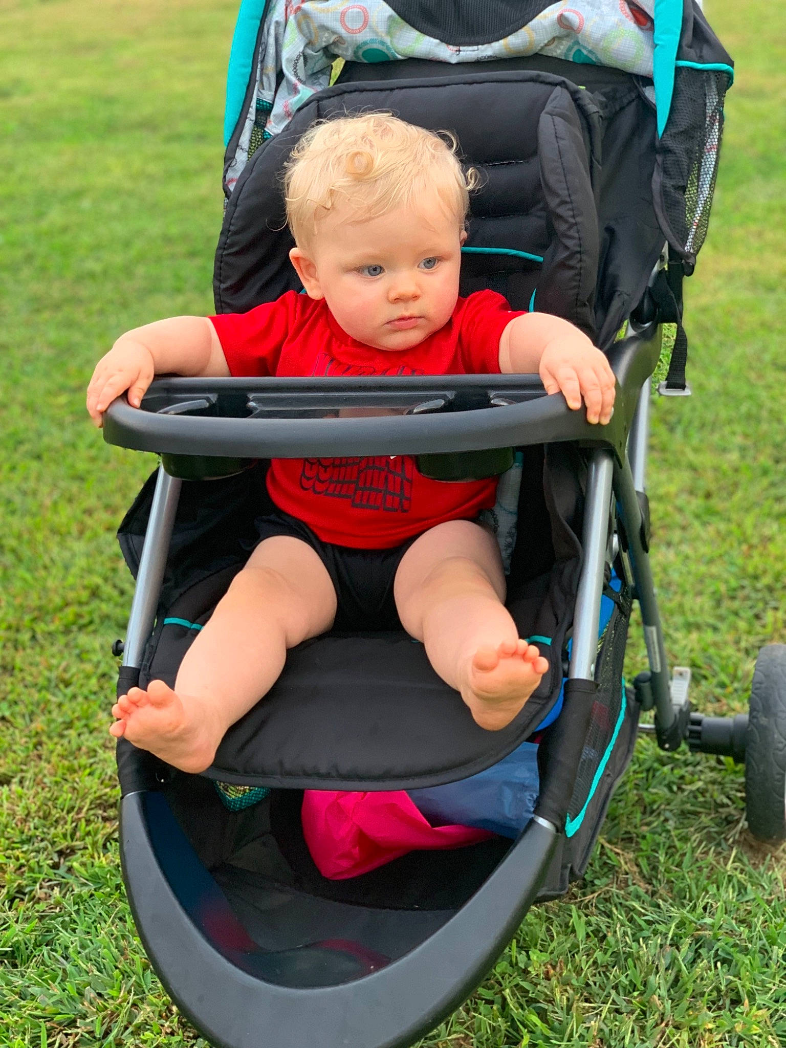 Abel joined the competition — help win amazing prizes! baby, baby_carriage, baby_products, child, grass, leisure, person, play, product, toddler