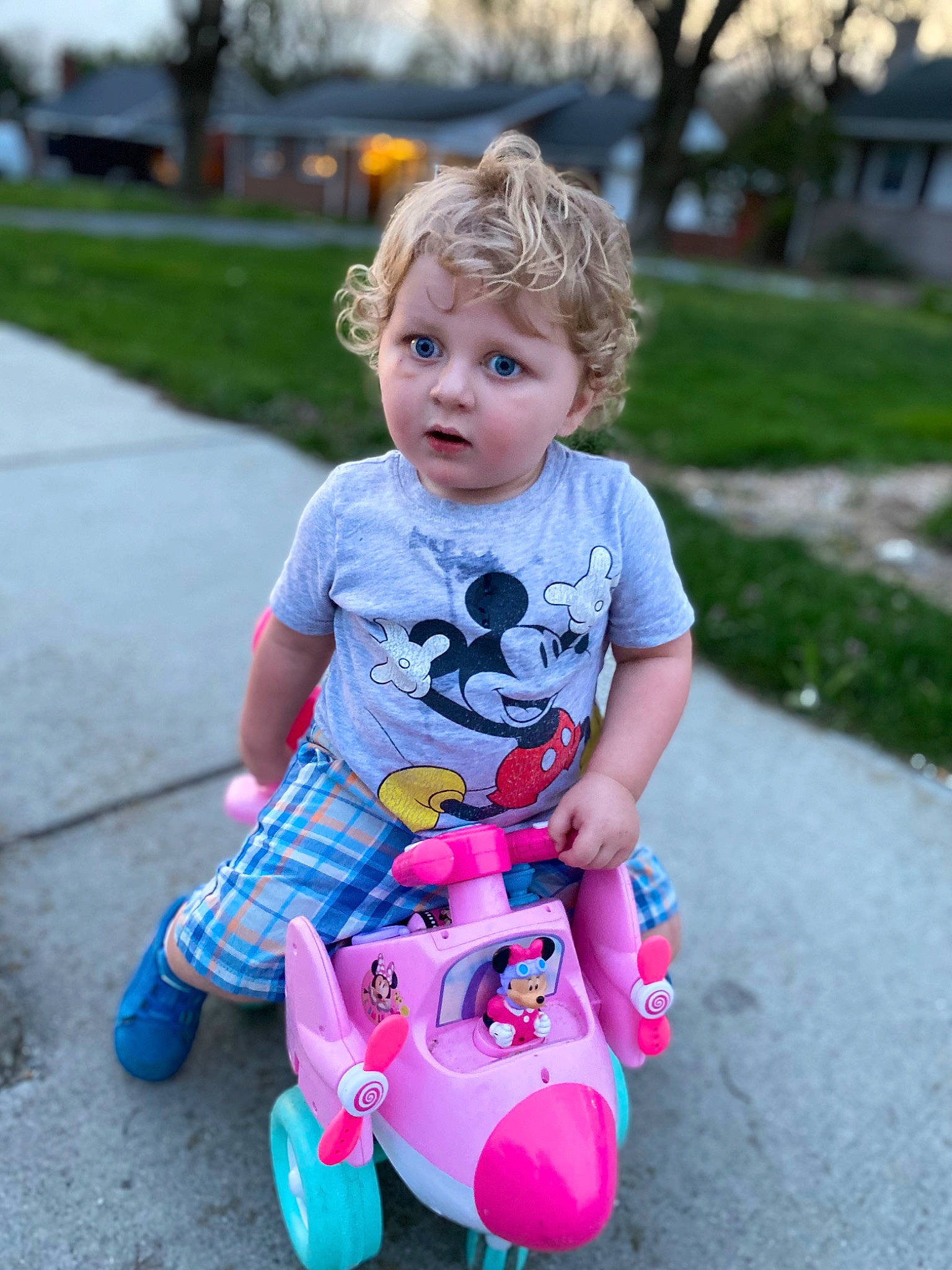Aiyrian joined the competition — help win amazing prizes! baby_toddler_clothing, child, electric_blue, fun, grass, happy, leisure, magenta, pattern, people, person, pink, plant, recreation, shorts, sitting, sleeve, t_shirt, toddler, tree