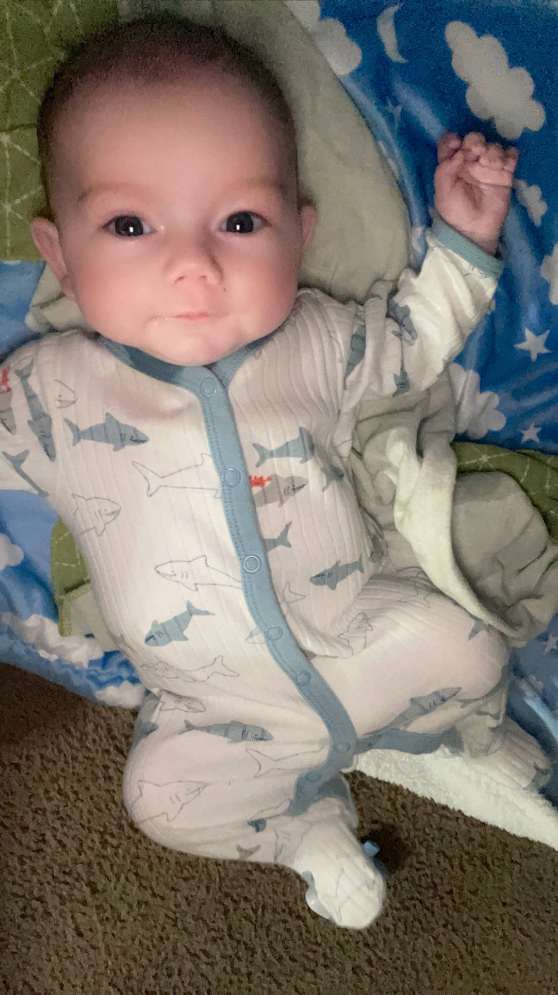 Kai joined the competition — help win amazing prizes! baby, baby_products, baby_safety, baby_toddler_clothing, cheek, child, chin, comfort, eye, eyebrow, face, head, human_body, iris, lip, nose, person, sitting, skin, sleeve