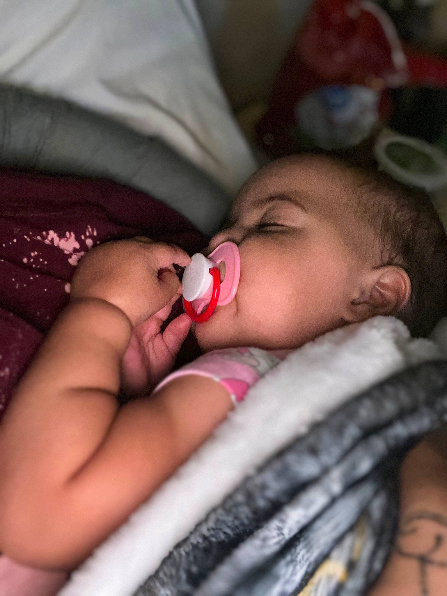 Karsyn joined the competition — help win amazing prizes! arm, baby, cheek, child, chin, comfort, eyebrow, eyelash, finger, hand, human_body, lip, mouth, nail, neck, nose, person, product, skin, thumb