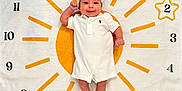 Kaya is registered to the contest to win money with this photo: age_marker, baby, celebration, child, clock_design, cute, happy, indoors, infant, laying_down, milestone_blanket, months, newborn, portrait, smiling, soft_texture, star_shape, white_background, white_clothing, yellow