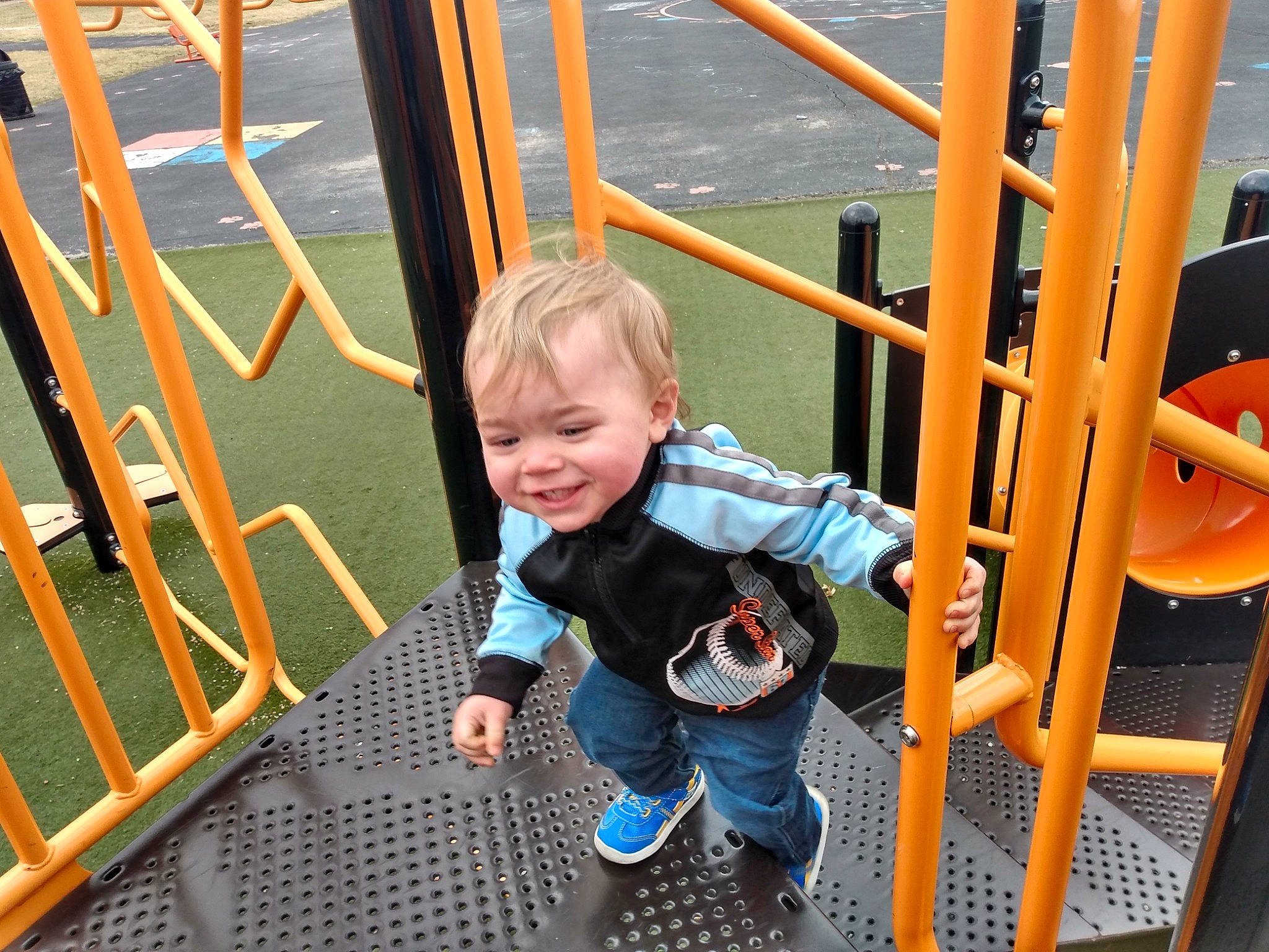 Kadyn is registered to the contest to win money with this photo: child, fun, joy, leisure, outdoor_play_equipment, person, play, playground, public_space, recreation, smile, toddler, vacation