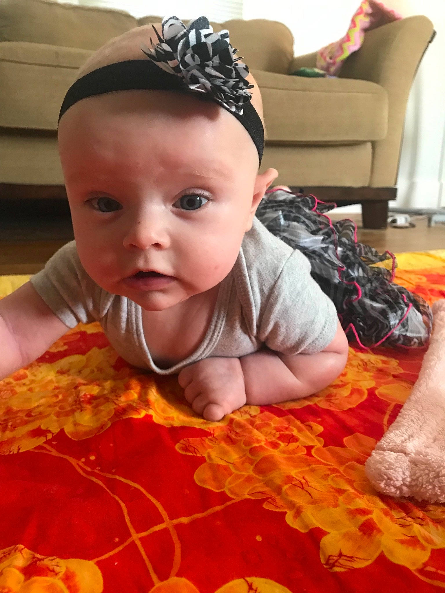 Elina joined the competition — help win amazing prizes! baby, cheek, child, ear, face, hair_accessory, head, headband, headgear, headpiece, person, sitting, toddler