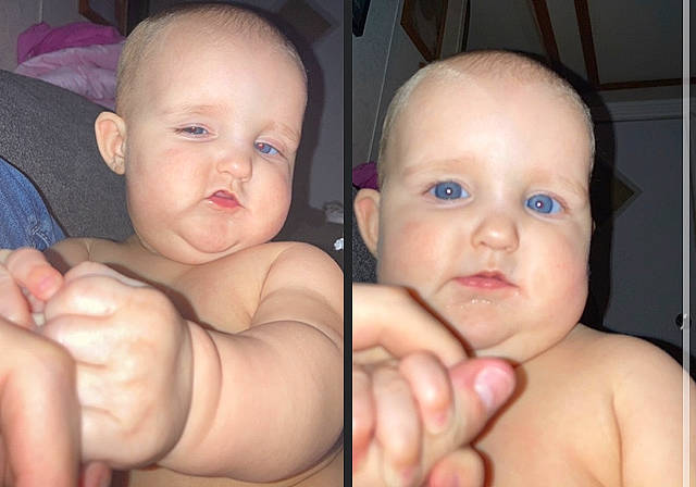 Everli is registered to the contest to win money with this photo: baby, cheek, chin, ear, eye, eyebrow, eyelash, finger, gesture, hand, human_body, iris, lip, mouth, muscle, neck, nose, person, skin, thumb