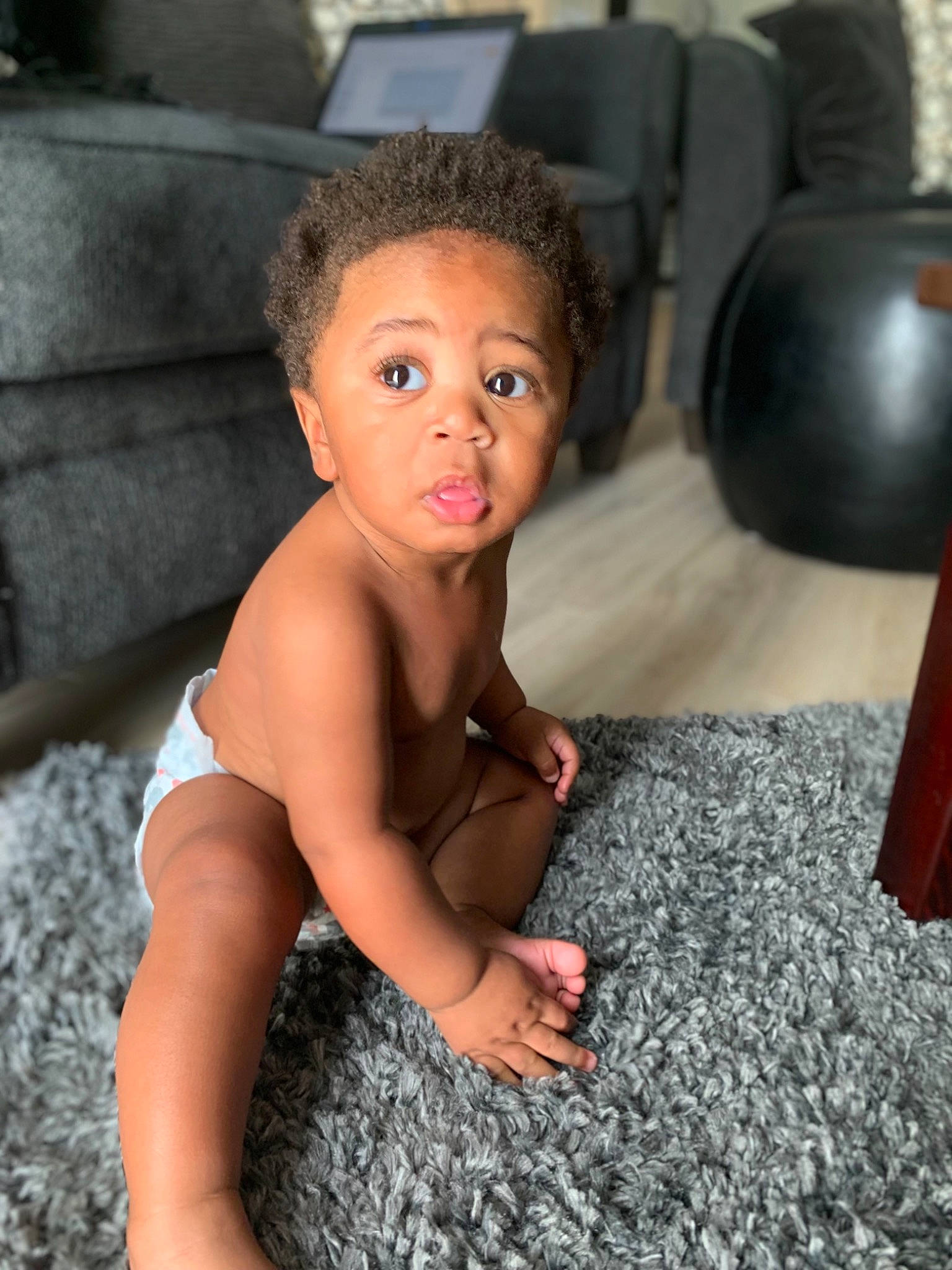 Quincy joined the competition — help win amazing prizes! chest, child, flash_photography, floor, flooring, foot, fun, hairstyle, happy, head, human_leg, joint, muscle, person, shoulder, sitting, skin, smile, standing, surprise