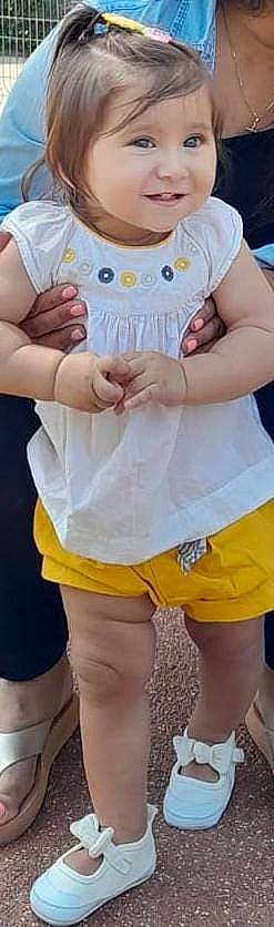 Andrea a rejoint le concours — aidez-le/la à gagner de superbes lots ! abdomen, baby_toddler_clothing, blue, elbow, finger, gesture, happy, human_leg, joint, joy, knee, leg, nail, person, pink, shorts, sleeve, thigh, thumb, waist