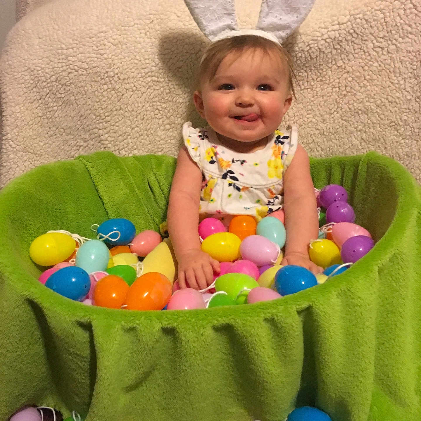 Raylee is registered to the contest to win money with this photo: baby_toys, child, easter, easter_egg, fun, infant, play, product, smile, toddler, toy