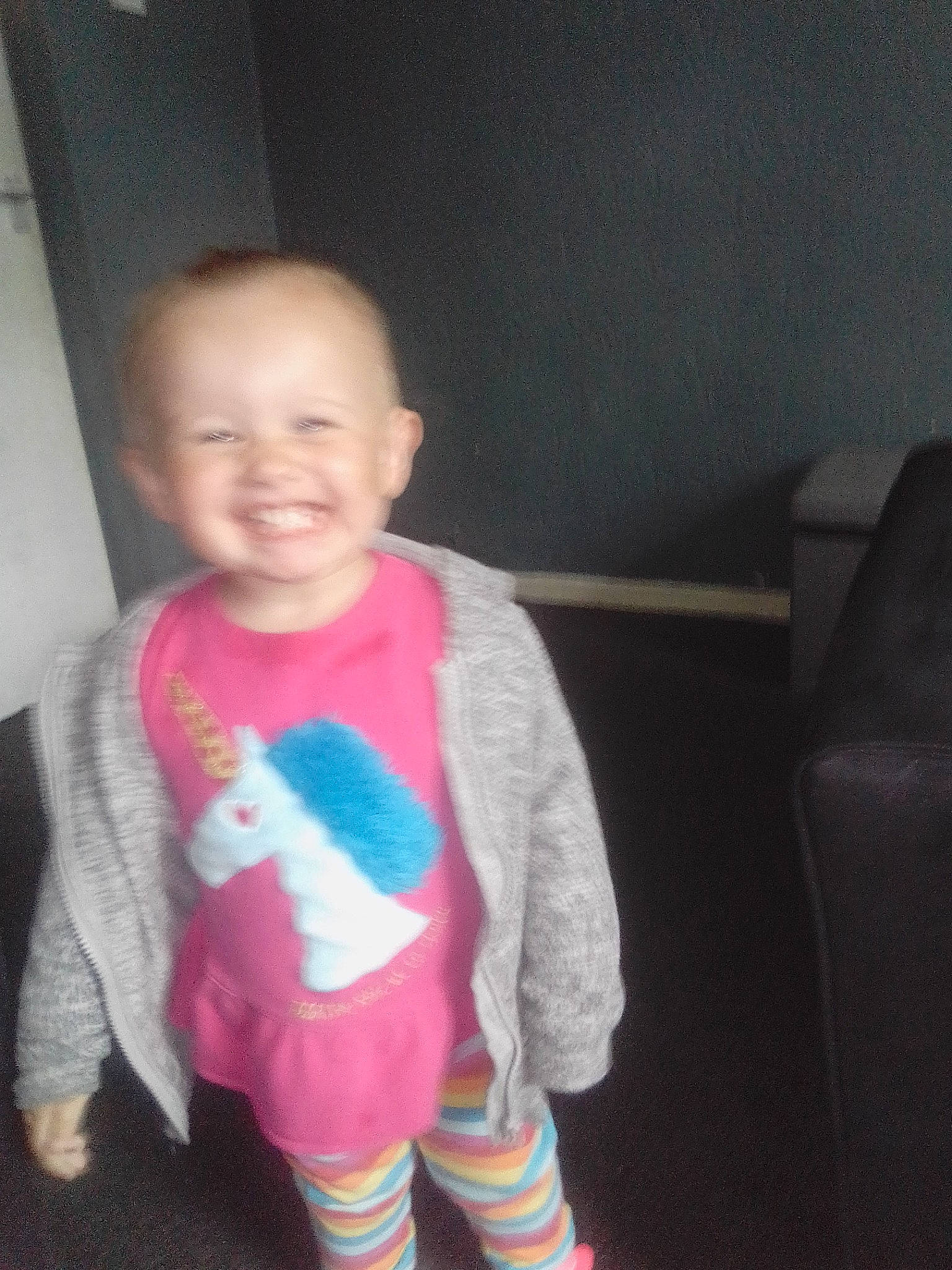 Esmee Rae is registered to the contest to win money with this photo: baby, cheek, child, cool, face, fun, head, joy, leg, outerwear, people, person, pink, play, shoe, skin, smile, standing, t_shirt, technology