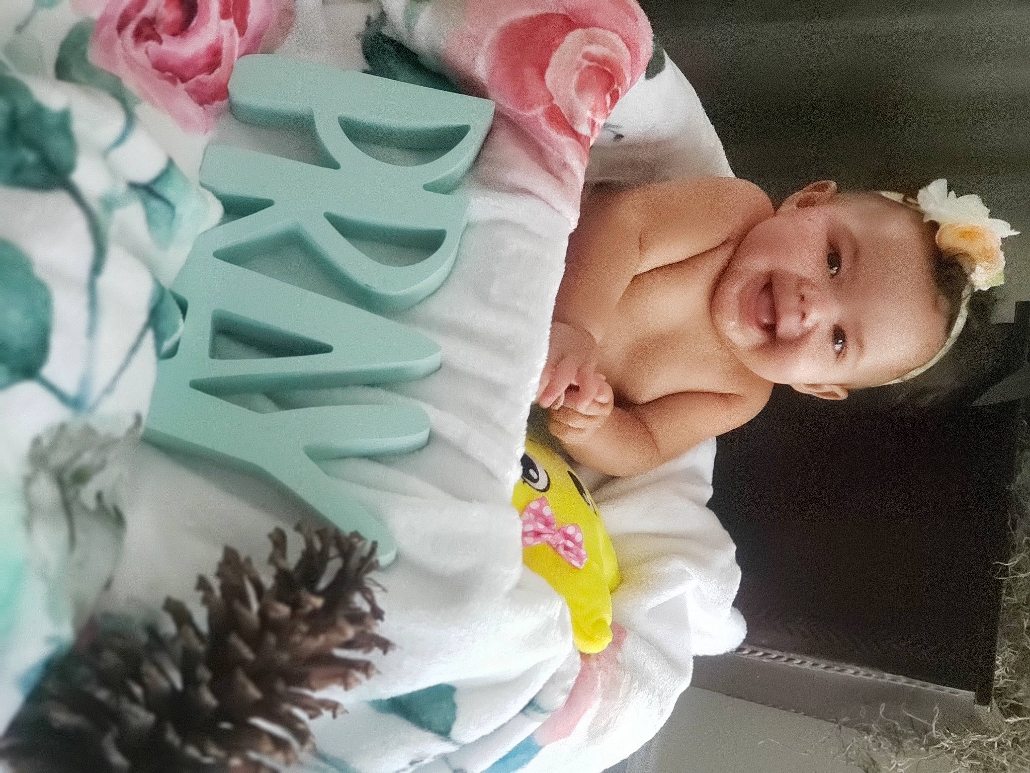 Liliana joined the competition — help win amazing prizes! arm, baby, baby_toddler_clothing, child, fashion_accessory, flash_photography, green, hand, happy, head, headgear, headpiece, jewellery, joy, pattern, person, petal, photograph, pink, smile