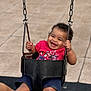 Vayden is registered to the contest to win money with this photo: baby, chain, child, cute, fun, happy, holding, joyful, motion, outdoor, person, play, playground, red_shirt, seat, shorts, smiling, spiderman, swing, toddler