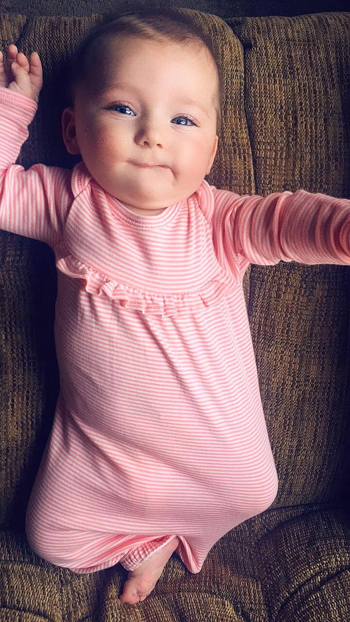 Avery joined the competition — help win amazing prizes! arm, baby, baby_toddler_clothing, beauty, cheek, child, child_model, dress, eye, face, hand, head, lip, person, pink, portrait, product, skin, sleeve, smile