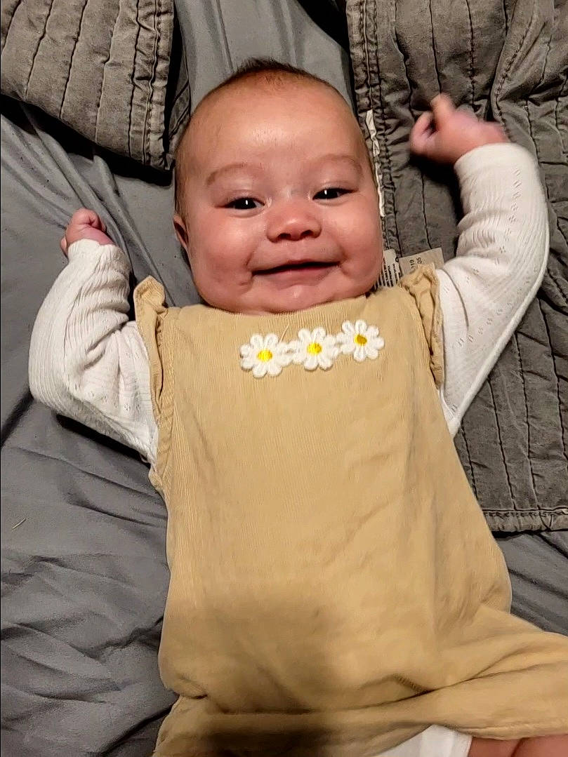 Aries joined the competition — help win amazing prizes! baby, baby_laughing, baby_products, baby_toddler_clothing, cheek, child, comfort, finger, gesture, happy, head, joy, nose, outerwear, person, sitting, skin, sleeve, smile, thumb
