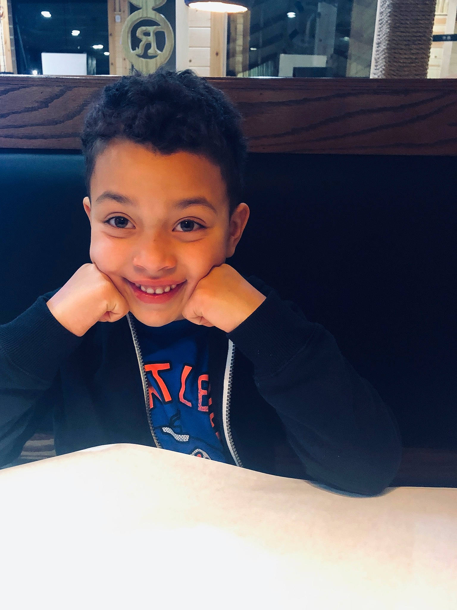 Jordan is registered to the contest to win money with this photo: arm, blue, cheek, child, chin, cloud, cool, eye, face, facial_expression, forehead, hand, happy, head, joy, person, photography, skin, smile, t_shirt