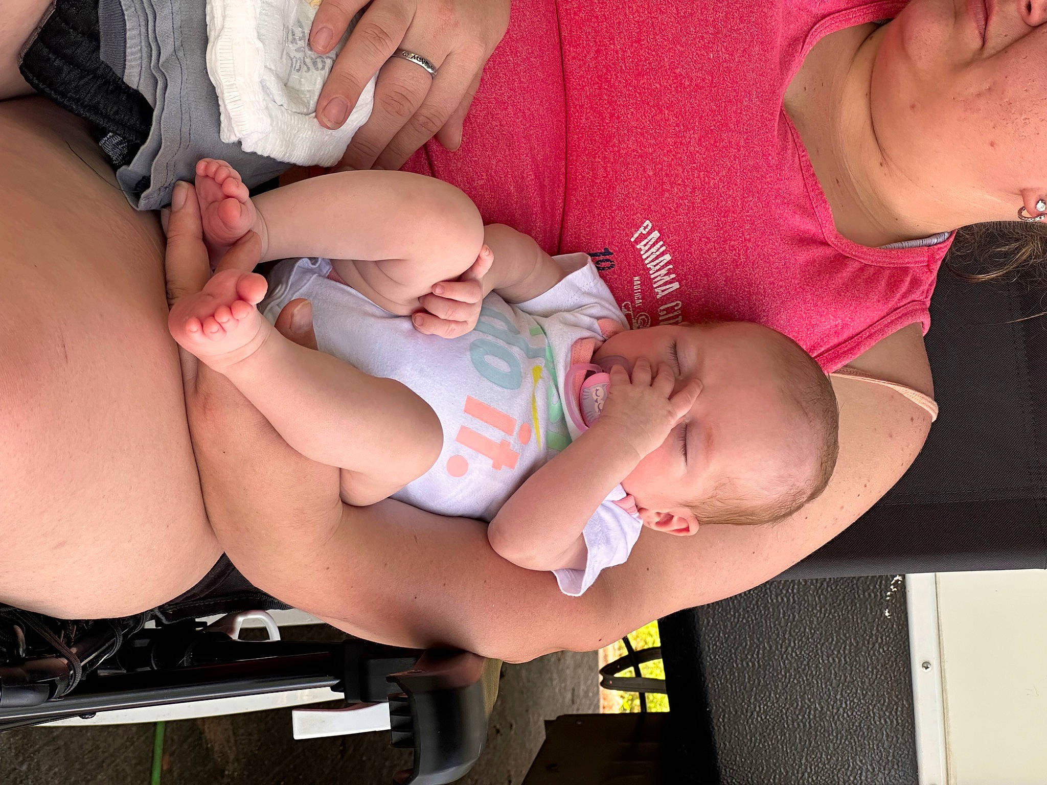 Kathryn is registered to the contest to win money with this photo: abdomen, arm, baby, chest, elbow, finger, hand, human_body, human_leg, joint, leg, mouth, muscle, organ, person, product, skin, stomach, thigh, toddler