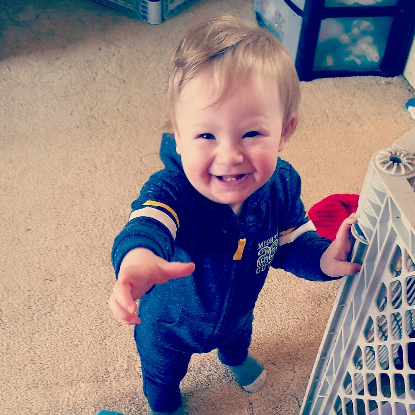 Bane joined the competition — help win amazing prizes! baby, blue, cheek, child, cool, eye, face, facial_expression, fun, head, joy, nose, people, person, play, product, skin, sky, smile, snapshot