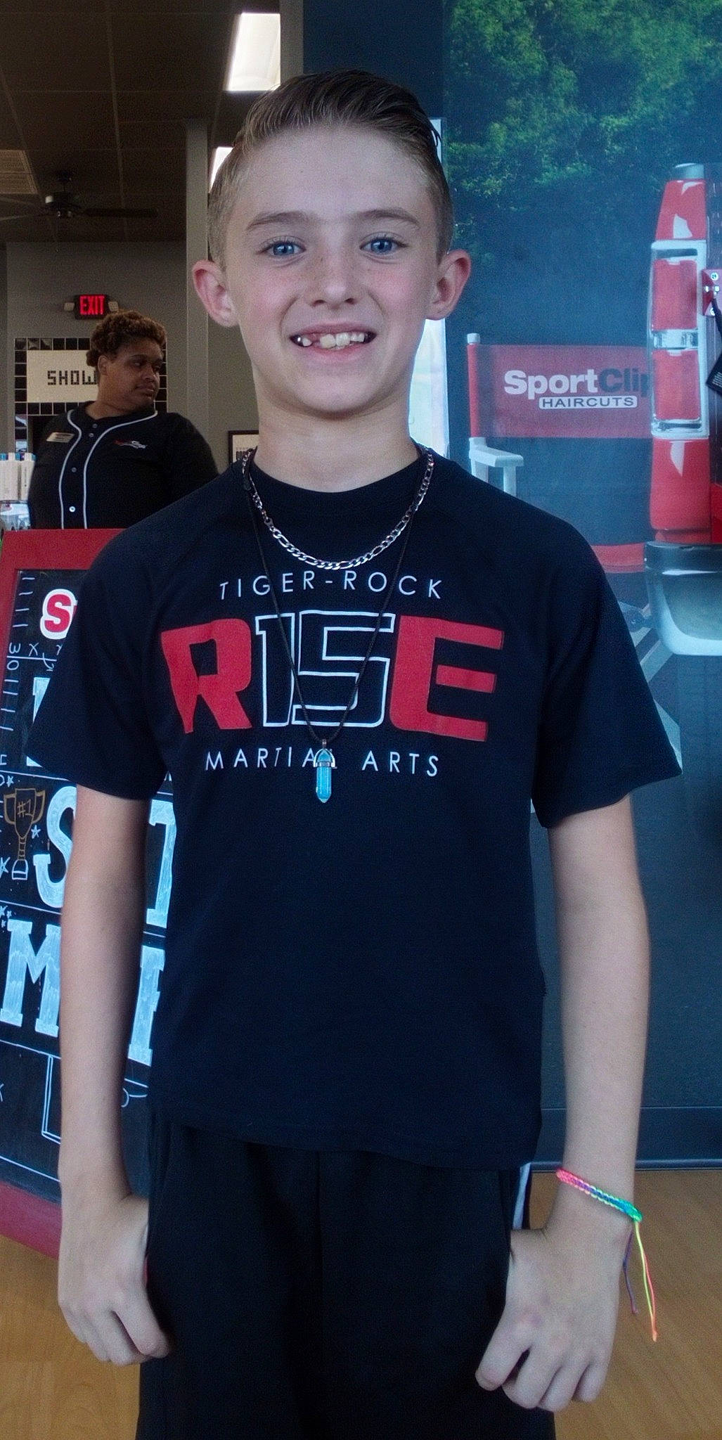 Allen is registered to the contest to win money with this photo: active_shirt, chest, cool, electric_blue, event, fashion_design, font, fun, hair, jersey, joy, logo, person, recreation, sleeve, smile, sports_uniform, sportswear, t_shirt, team