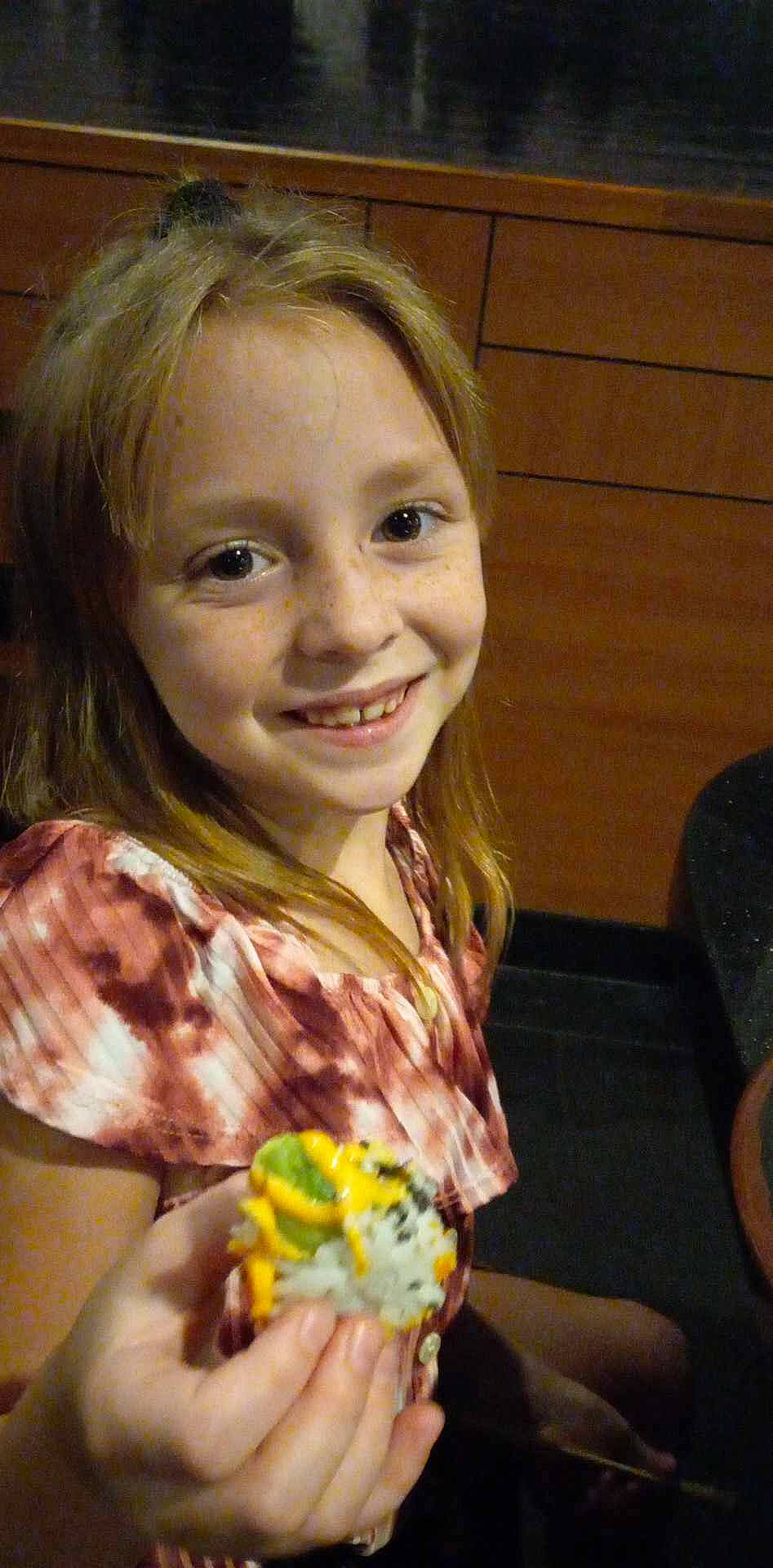 Annalee is registered to the contest to win money with this photo: beauty, brown_hair, chair, cheek, child, comfort_food, eating, face, facial_expression, fun, happy, iris, joy, junk_food, laugh, nose, person, play, sitting, smile