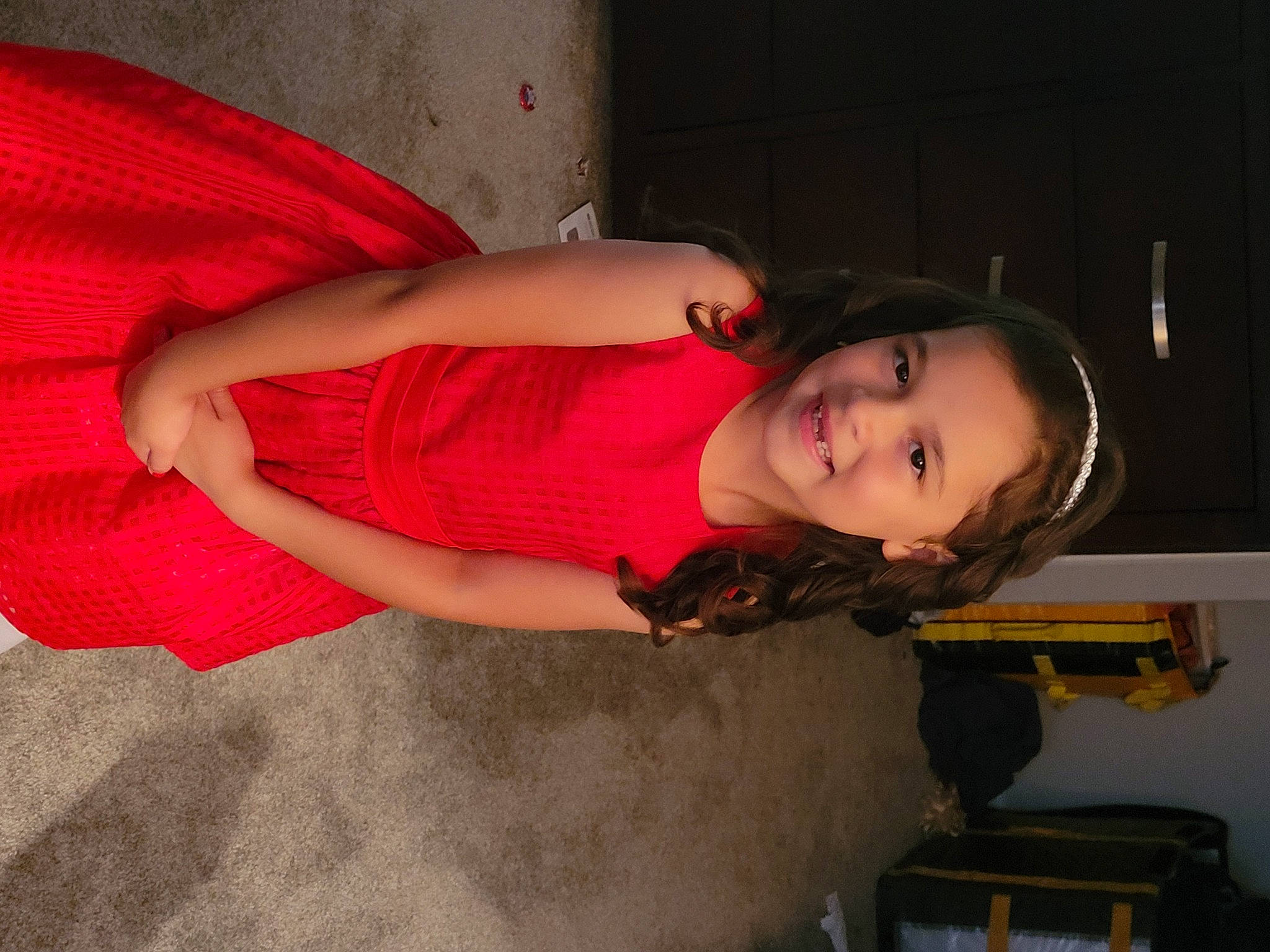 Mavis is registered to the contest to win money with this photo: abdomen, arm, beauty, dress, elbow, flash_photography, fun, human_body, human_leg, joint, joy, leg, long_hair, pattern, person, skin, smile, thigh, trunk, waist