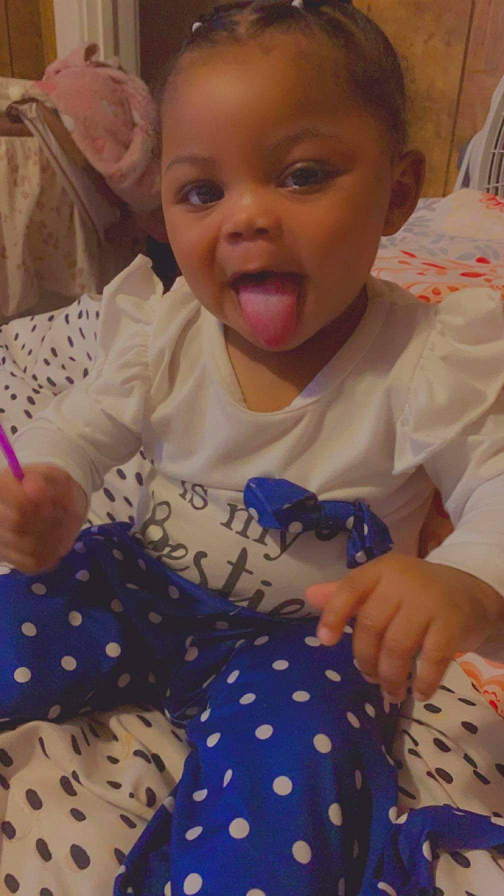 Princess joined the competition — help win amazing prizes! baby, baby_toddler_clothing, blue, cheek, child, comfort, face, finger, fun, happy, mouth, nose, pattern, person, skin, sleeve, smile, t_shirt, textile, toddler