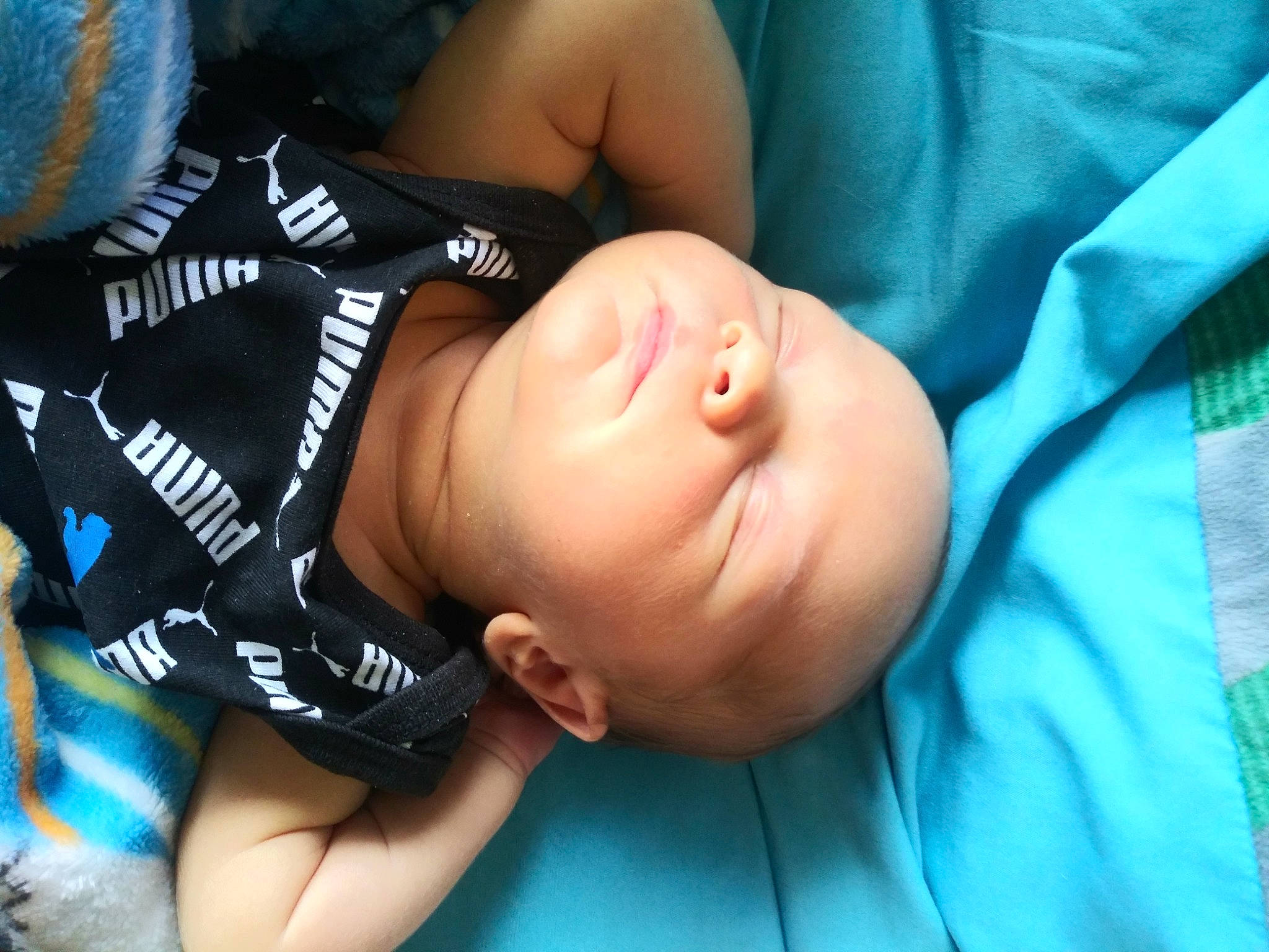 Flint joined the competition — help win amazing prizes! baby, blue, cheek, child, face, forehead, hand, head, lip, mouth, muscle, nose, person, skin, sleep, toddler