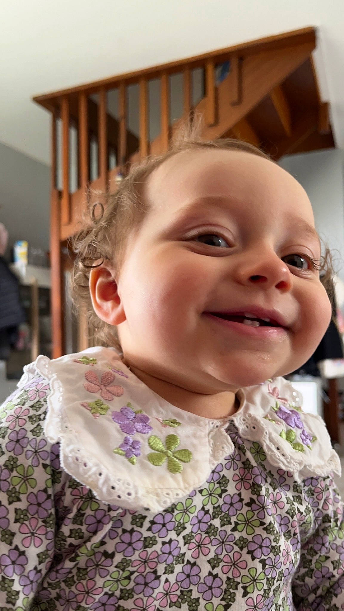 Liyah participe au concours pour gagner de l'argent avec cette photo : baby, baby_toddler_clothing, cheek, child, eye, eyebrow, eyelash, fun, happy, iris, joy, laugh, lip, nose, pattern, person, portrait_photography, sleeve, smile, toddler