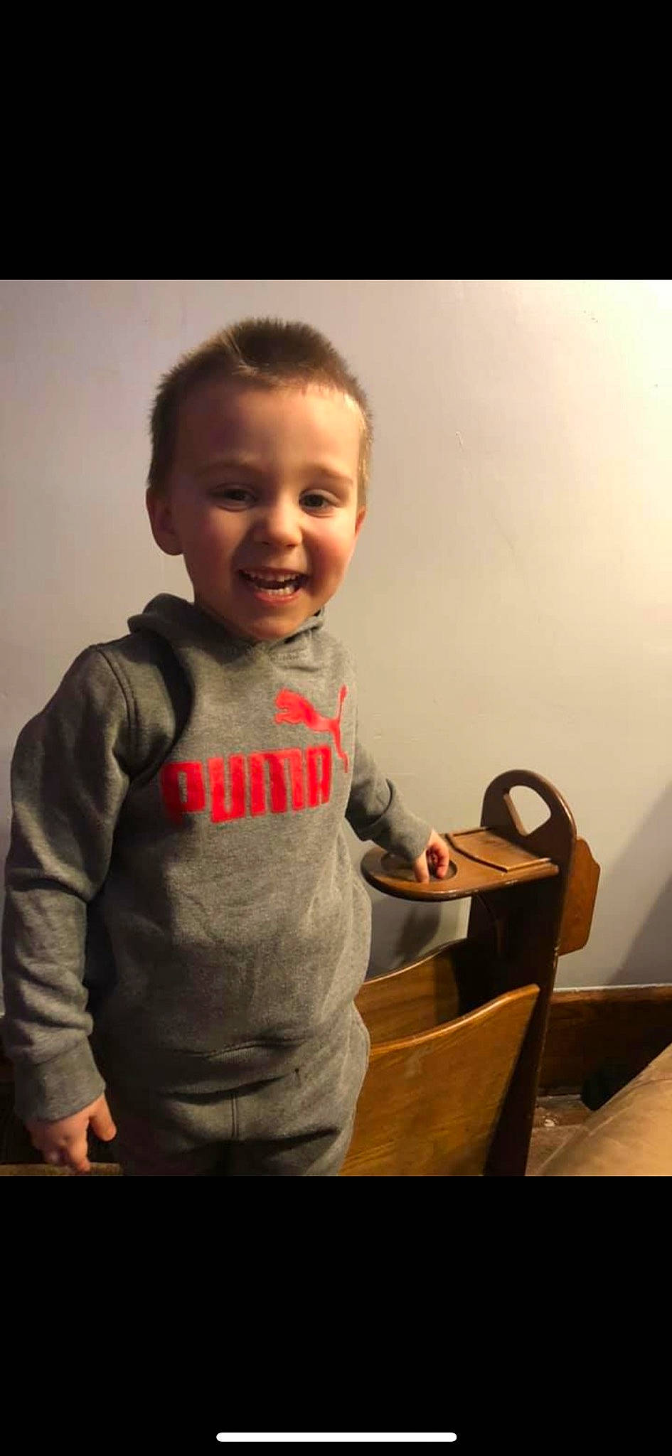 Mason is registered to the contest to win money with this photo: arm, boy, cheek, child, cool, facial_expression, forehead, fun, girl, hairstyle, human, human_behavior, joy, person, photo_caption, product, sitting, smile, standing, toddler