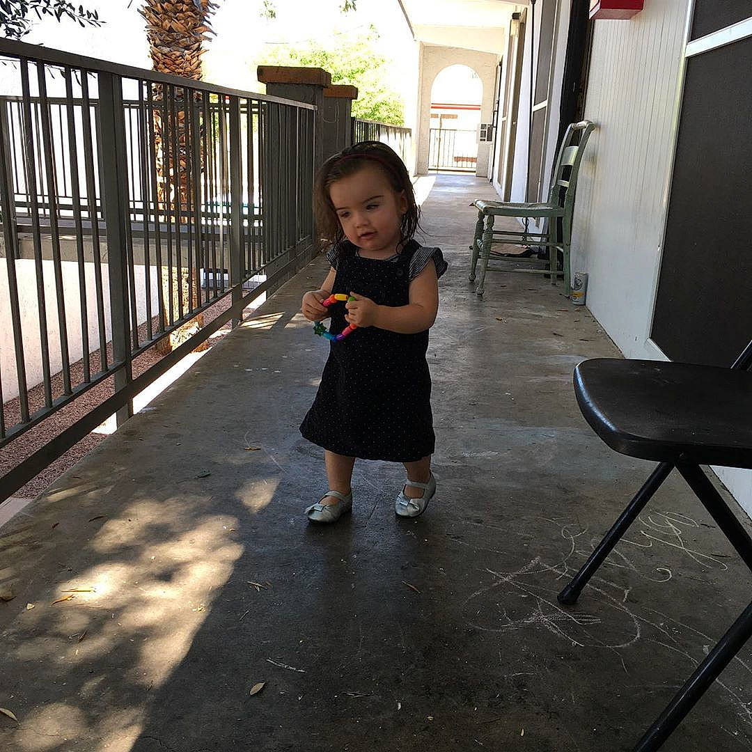 Marceline joined the competition — help win amazing prizes! child, dress, floor, flooring, leg, person, photography, shoe, shoulder, snapshot, standing, toddler, vacation