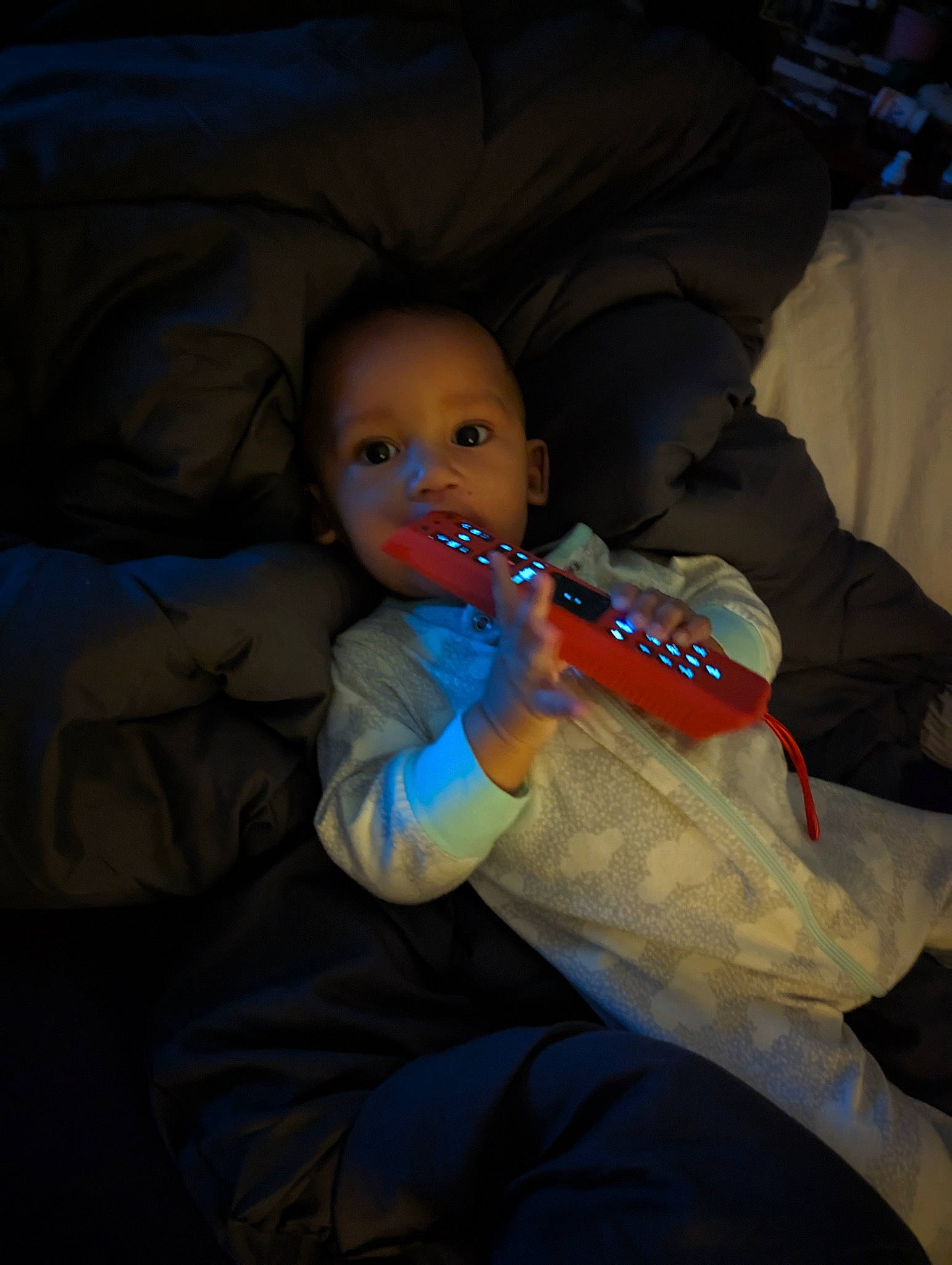Ta'Mir joined the competition — help win amazing prizes! baby, baby_products, baby_toddler_clothing, carmine, cheek, child, comfort, darkness, drinkware, electric_blue, eye, finger, fun, hat, lap, mouth, person, room, sitting, thumb
