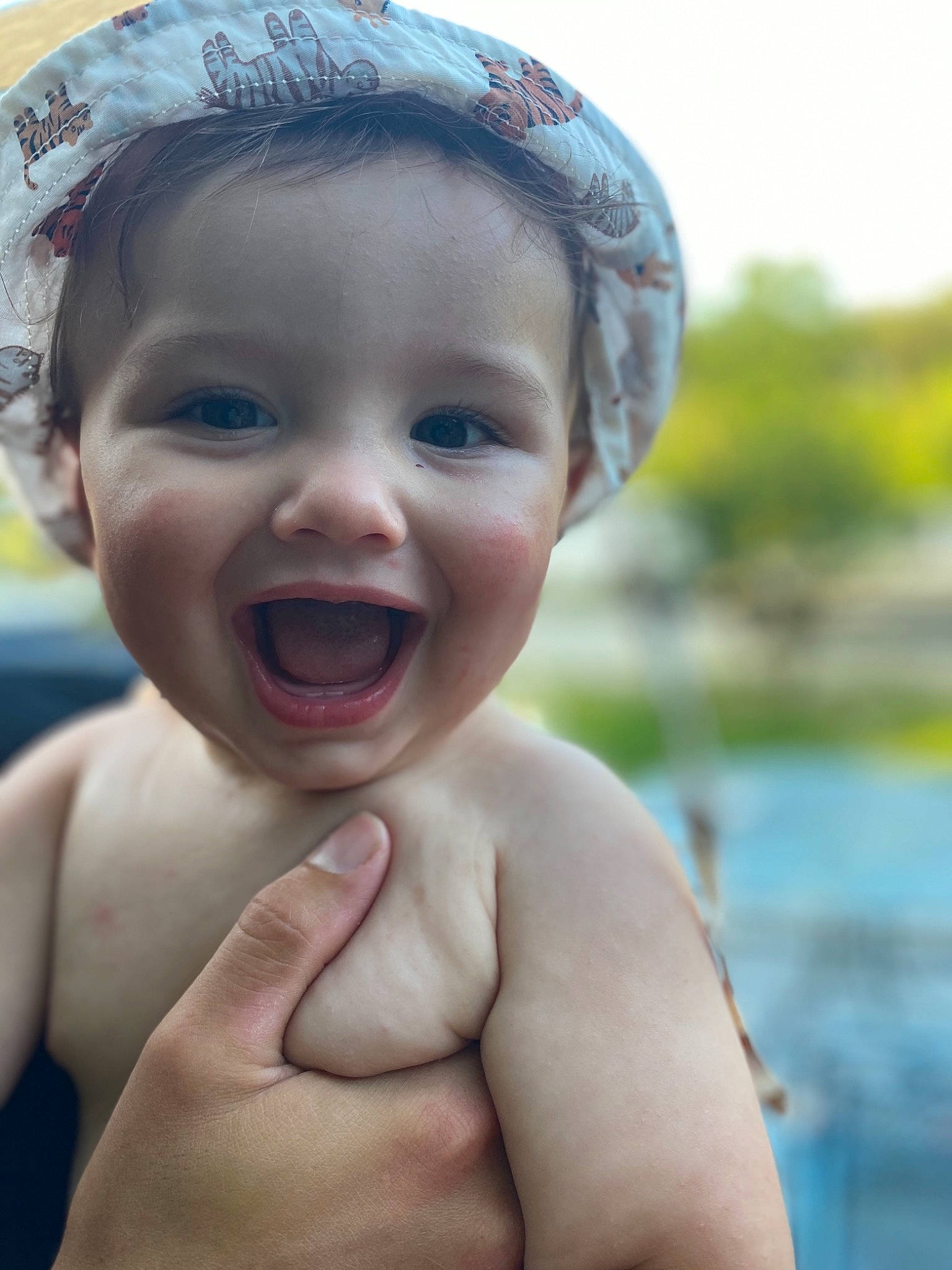 Briggs joined the competition — help win amazing prizes! chest, child, chin, close_up, eyebrow, flash_photography, fun, gesture, grass, happy, jaw, leisure, lip, neck, nose, person, skin, smile, toddler, tooth