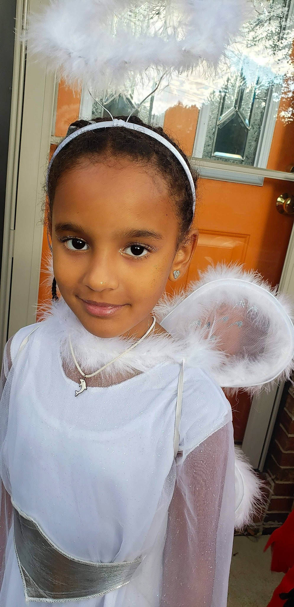 Amiyah joined the competition — help win amazing prizes! black_hair, bridal_accessory, child, chin, cool, dress, ear, eyebrow, eyelash, facial_expression, fun, fur_clothing, hairstyle, happy, headpiece, iris, jewellery, joy, person, skin